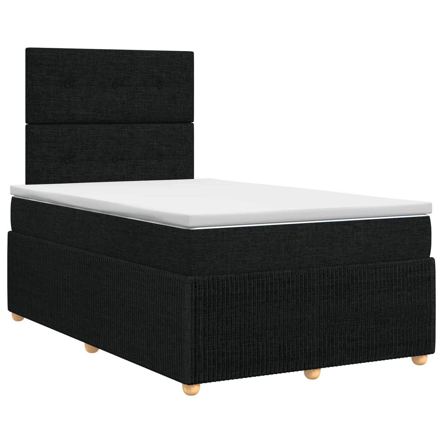 vidaXL Κρεβάτι box spring με στρώμα Μαύρο 120 x 190 cm Ύφασμα