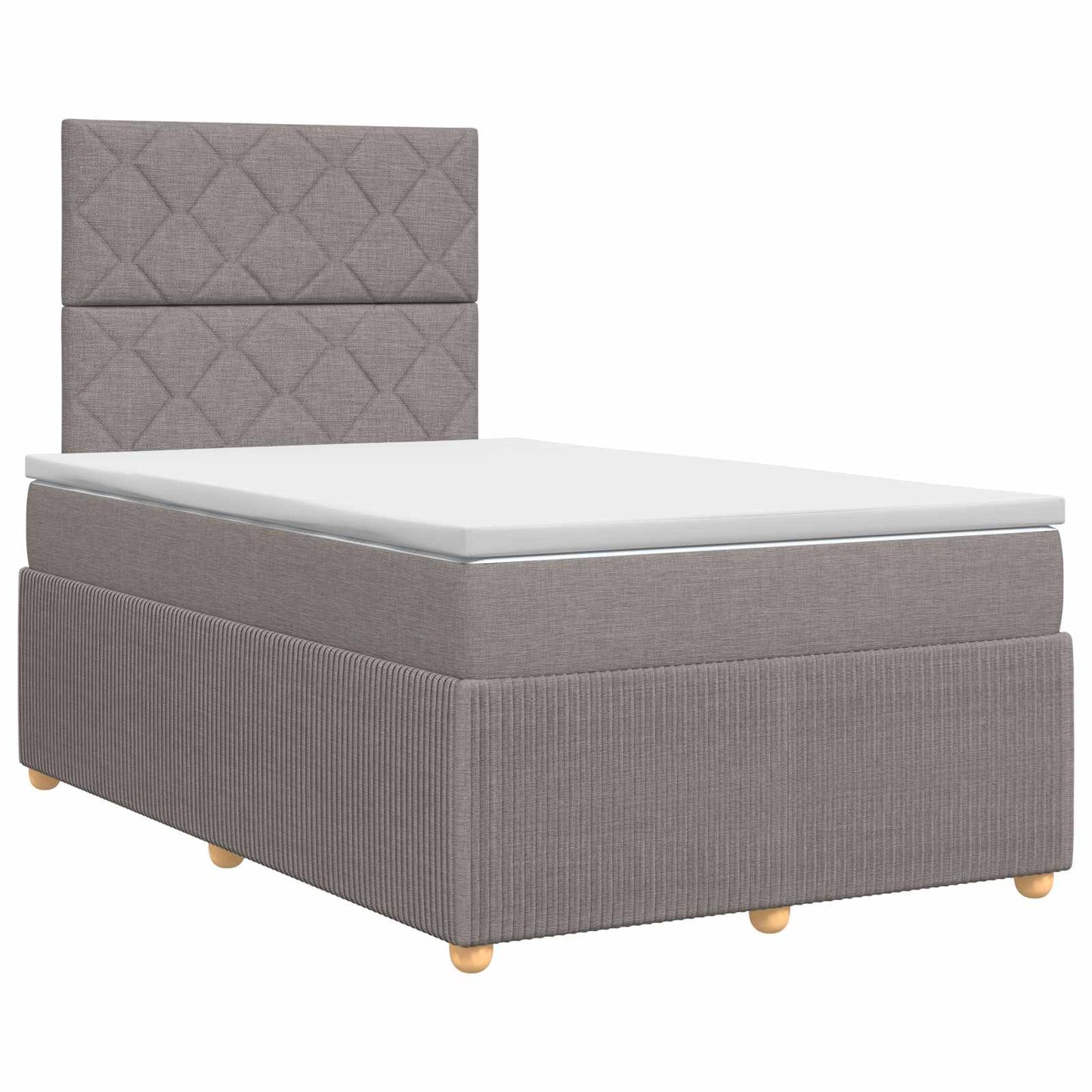 vidaXL Κρεβάτι box spring με στρώμα Taupe 120 x 190 cm Ύφασμα