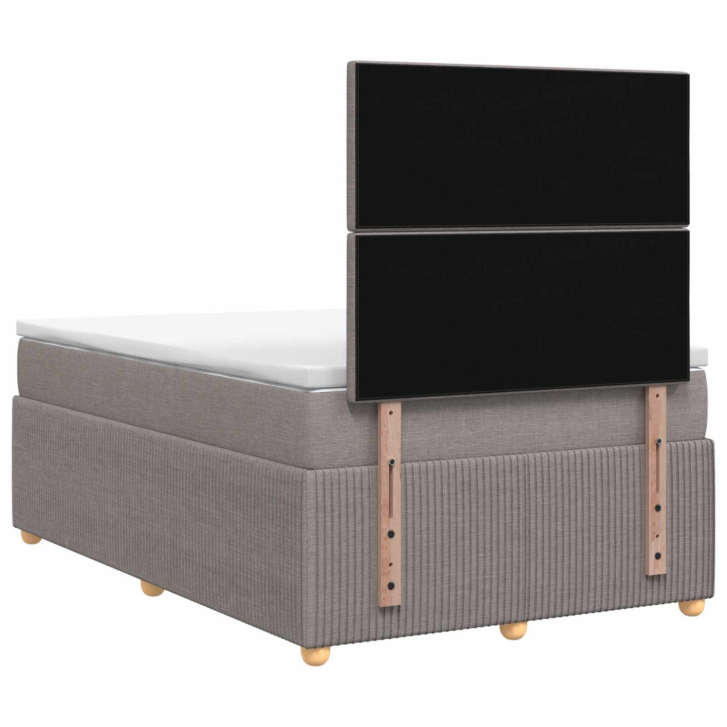 vidaXL Κρεβάτι box spring με στρώμα Taupe 120 x 190 cm Ύφασμα