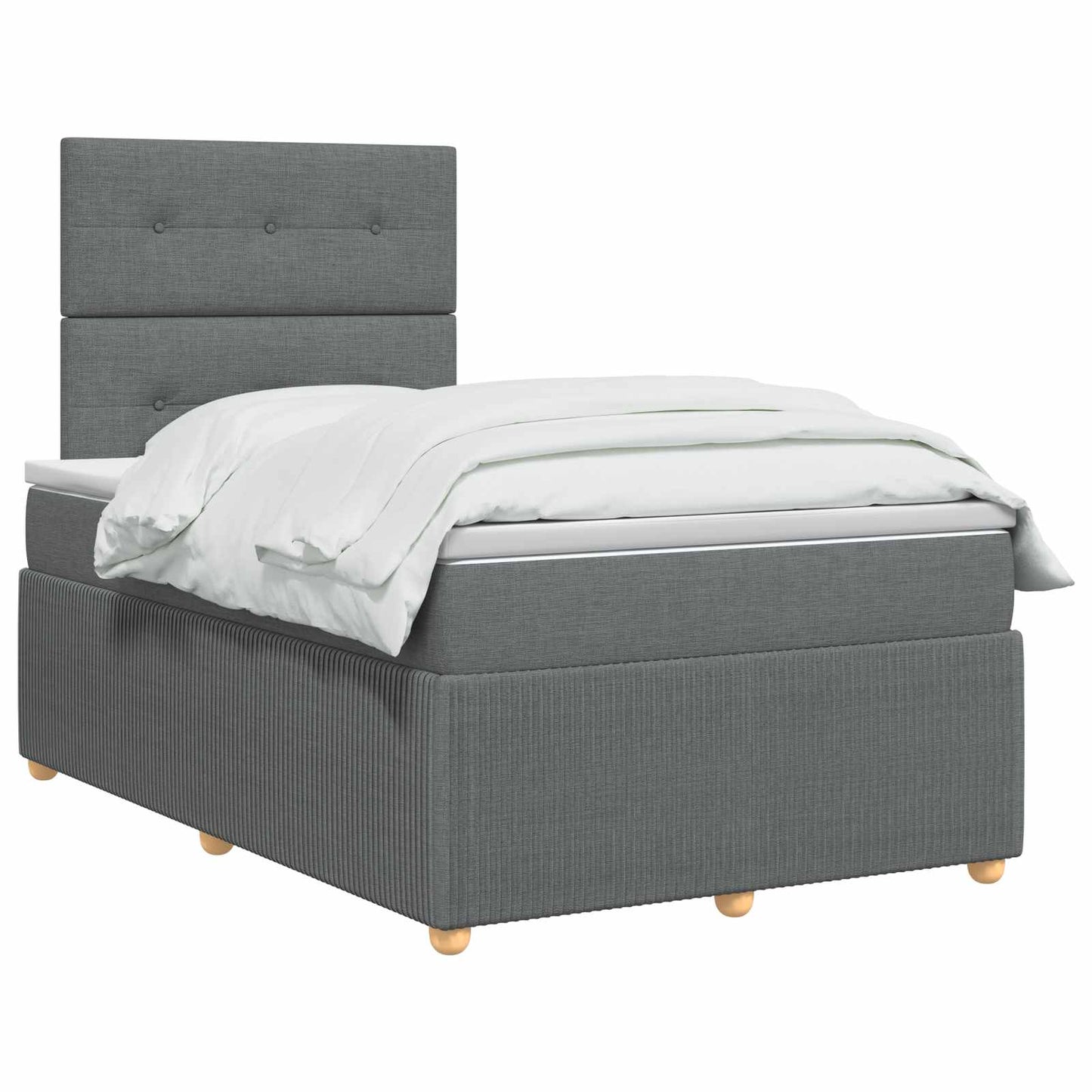 vidaXL Κρεβάτι box spring με στρώμα Σκούρο Γκρι 120 x 200 cm Ύφασμα