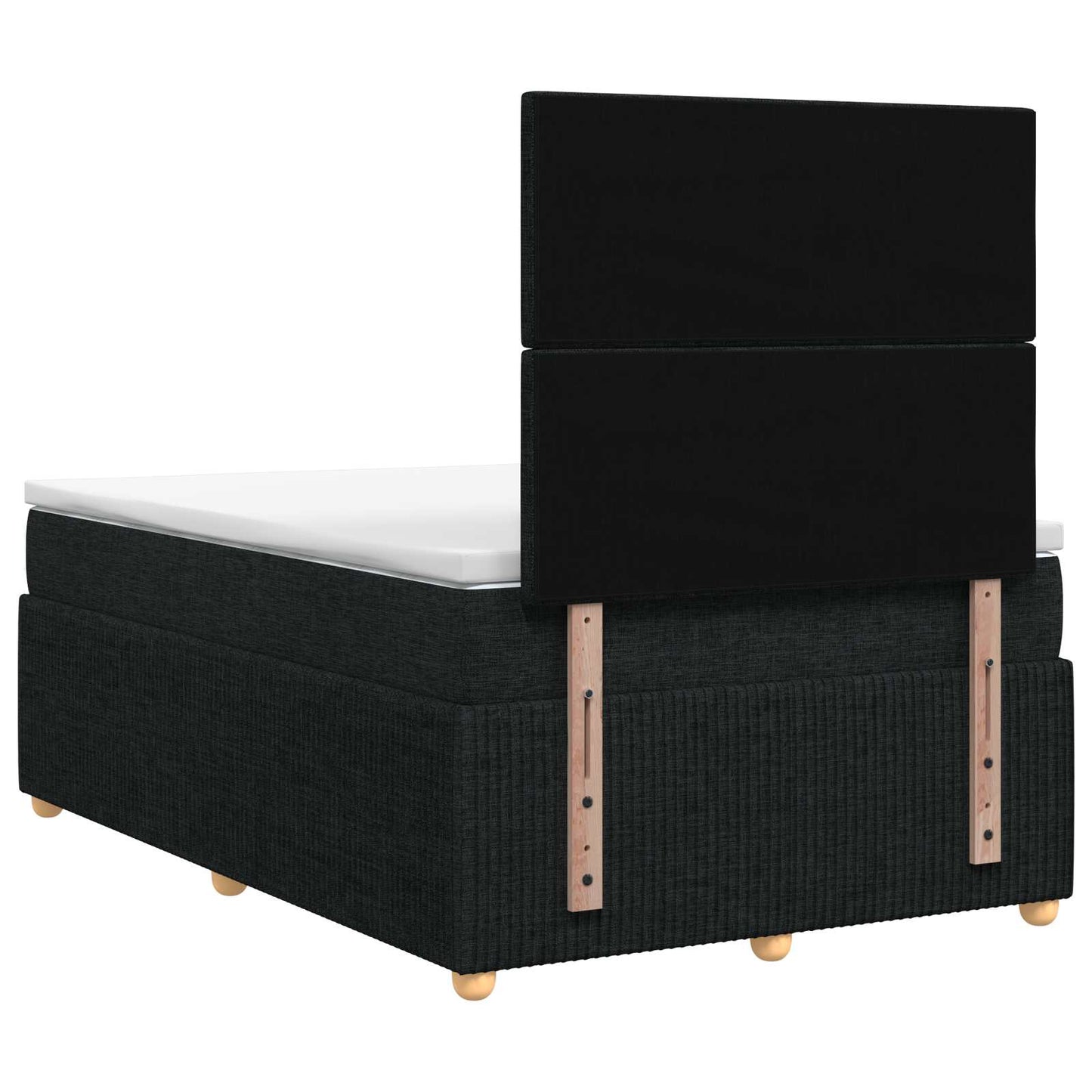 vidaXL Κρεβάτι box spring με στρώμα Μαύρο 120 x 200 cm Ύφασμα