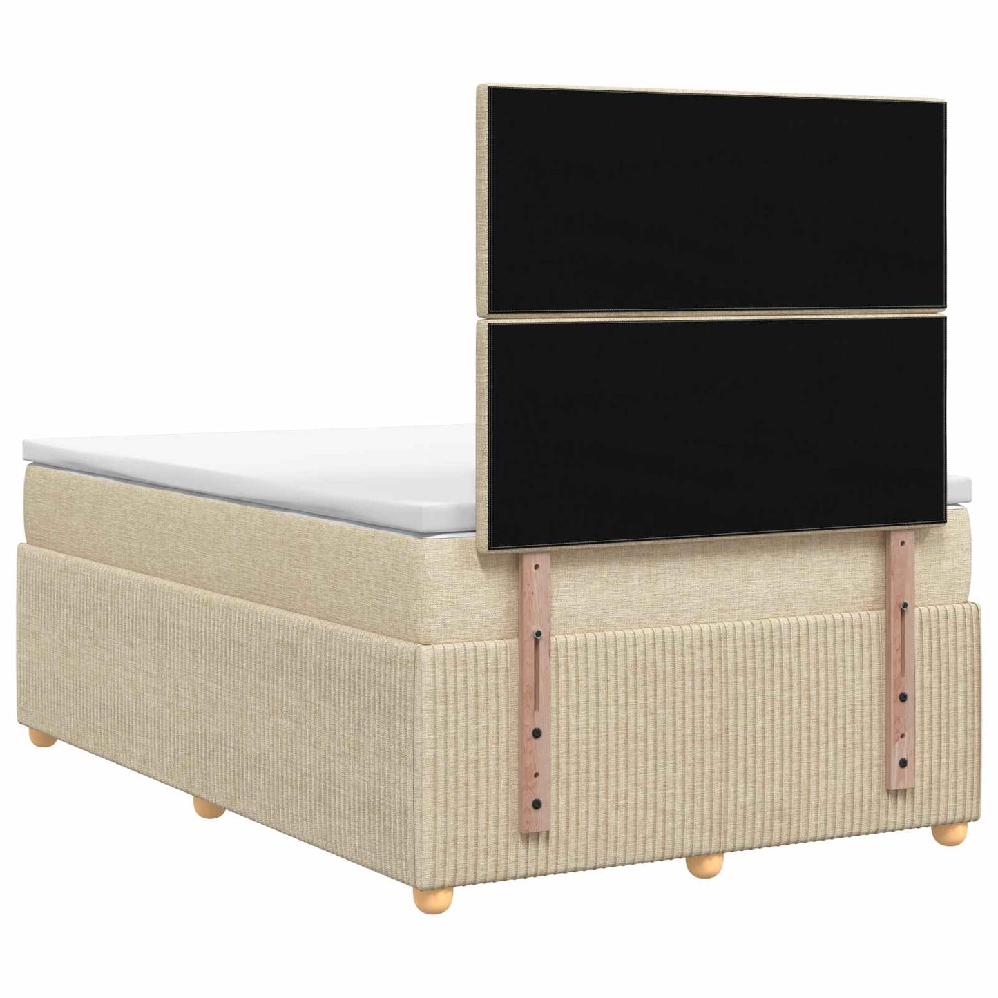 vidaXL Κρεβάτι box spring με στρώμα Κρεμ 120 x 200 cm Ύφασμα