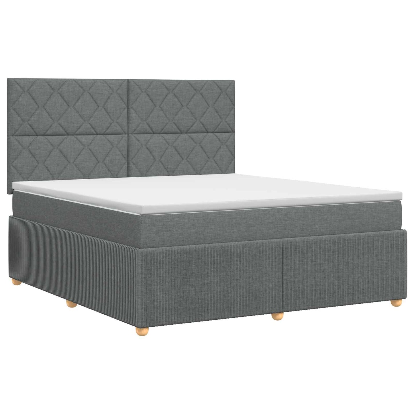 vidaXL Κρεβάτι box spring με στρώμα Σκούρο Γκρι 140 x 200 cm Ύφασμα