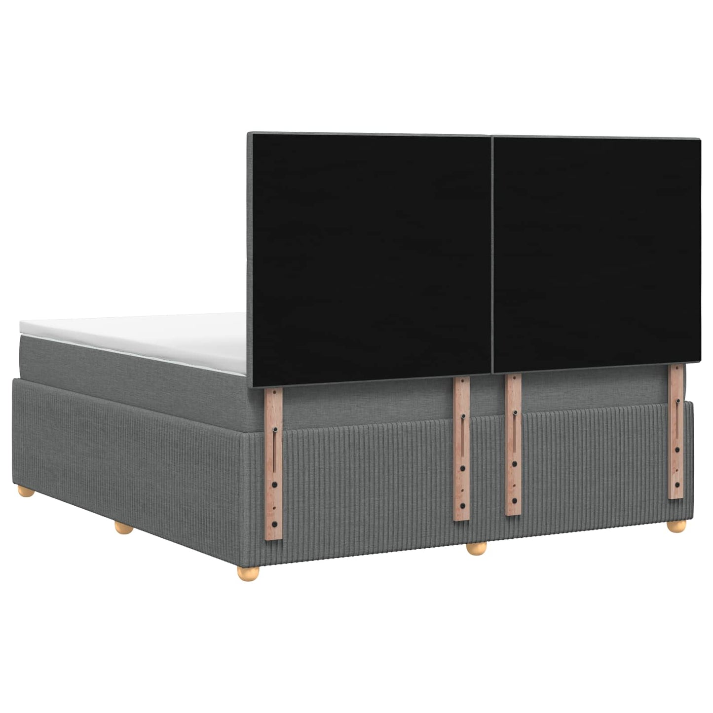vidaXL Κρεβάτι box spring με στρώμα Σκούρο Γκρι 140 x 200 cm Ύφασμα