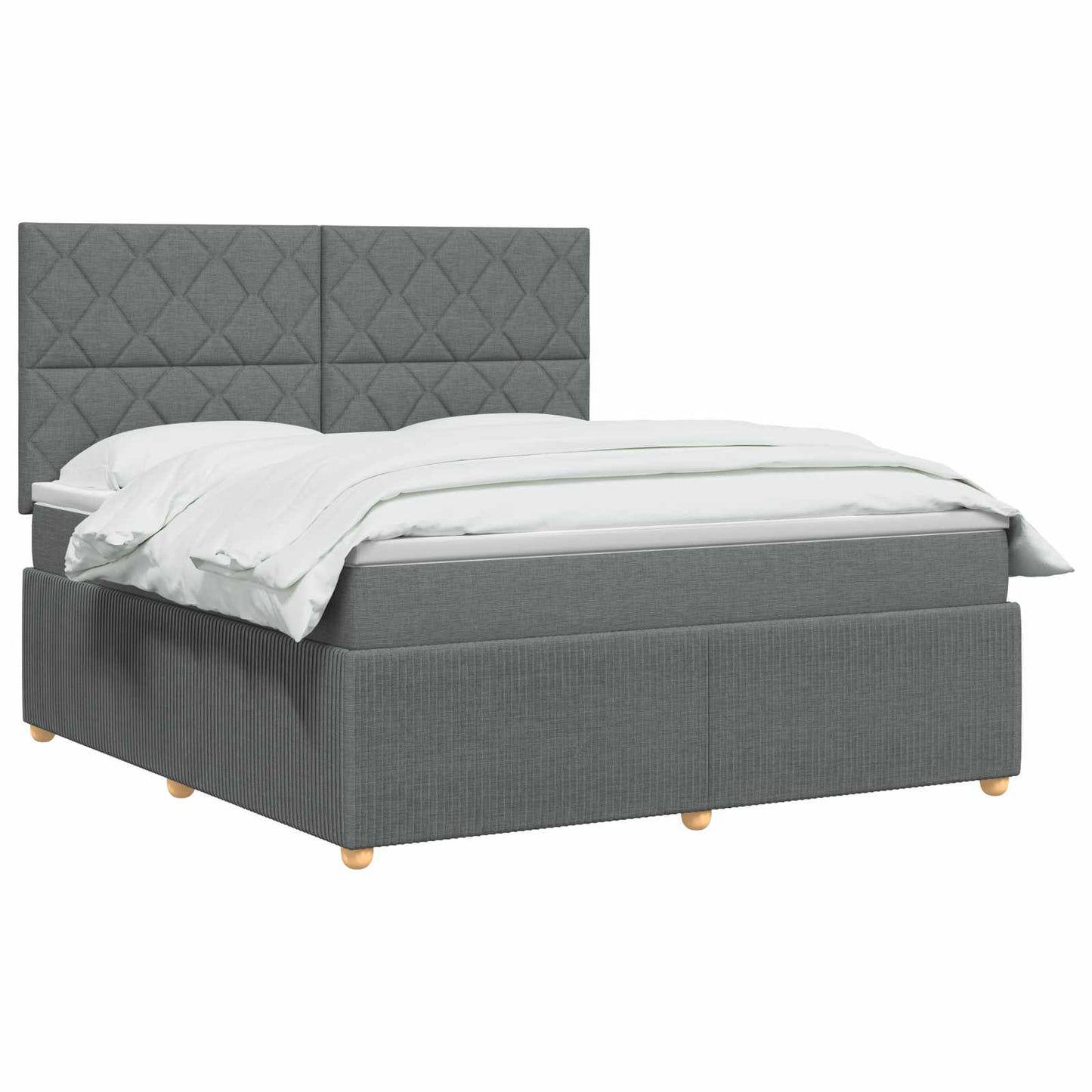 vidaXL Κρεβάτι box spring με στρώμα Σκούρο Γκρι 140 x 200 cm Ύφασμα