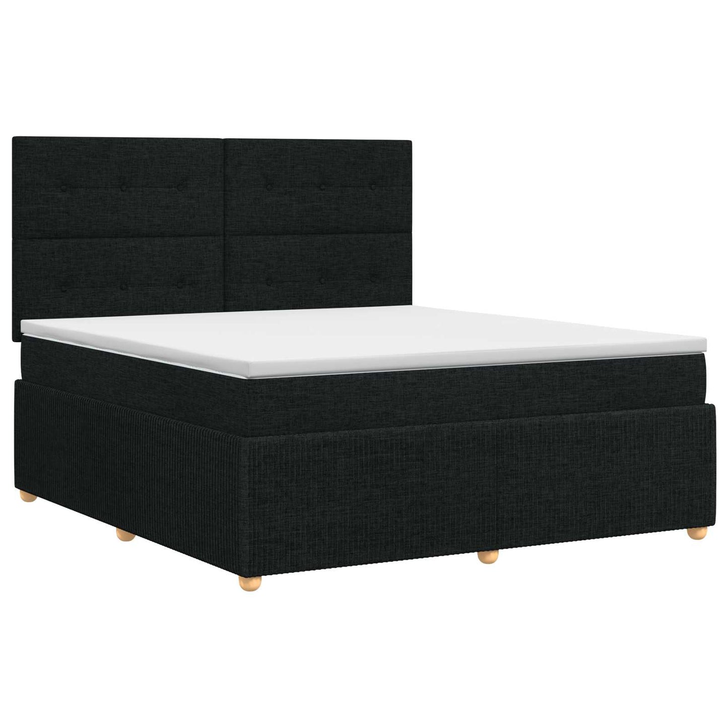 vidaXL Κρεβάτι box spring με στρώμα Μαύρο 180 x 200 cm Ύφασμα