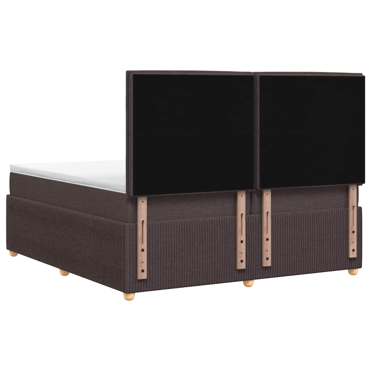 vidaXL Κρεβάτι box spring με στρώμα Σκούρο Καφέ 200 x 200 cm Ύφασμα