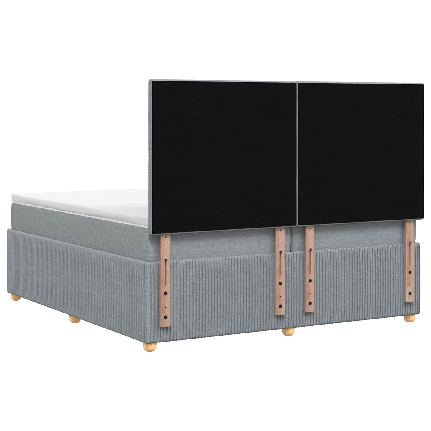 vidaXL Κρεβάτι box spring με στρώμα Ανοιχτό γκρι 200 x 200 cm Ύφασμα