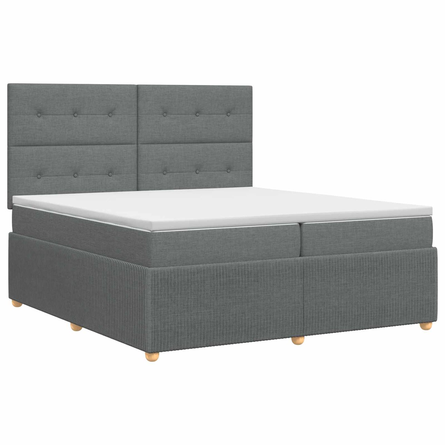 vidaXL Κρεβάτι box spring με στρώμα Σκούρο Γκρι 200 x 200 cm Ύφασμα