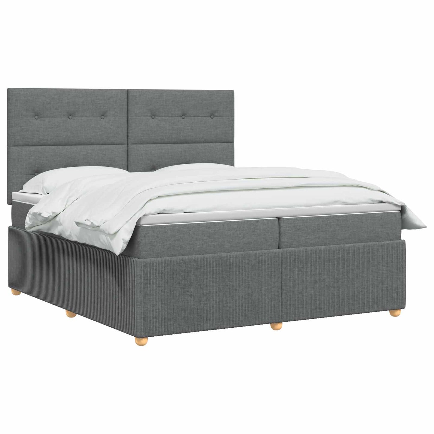 vidaXL Κρεβάτι box spring με στρώμα Σκούρο Γκρι 200 x 200 cm Ύφασμα
