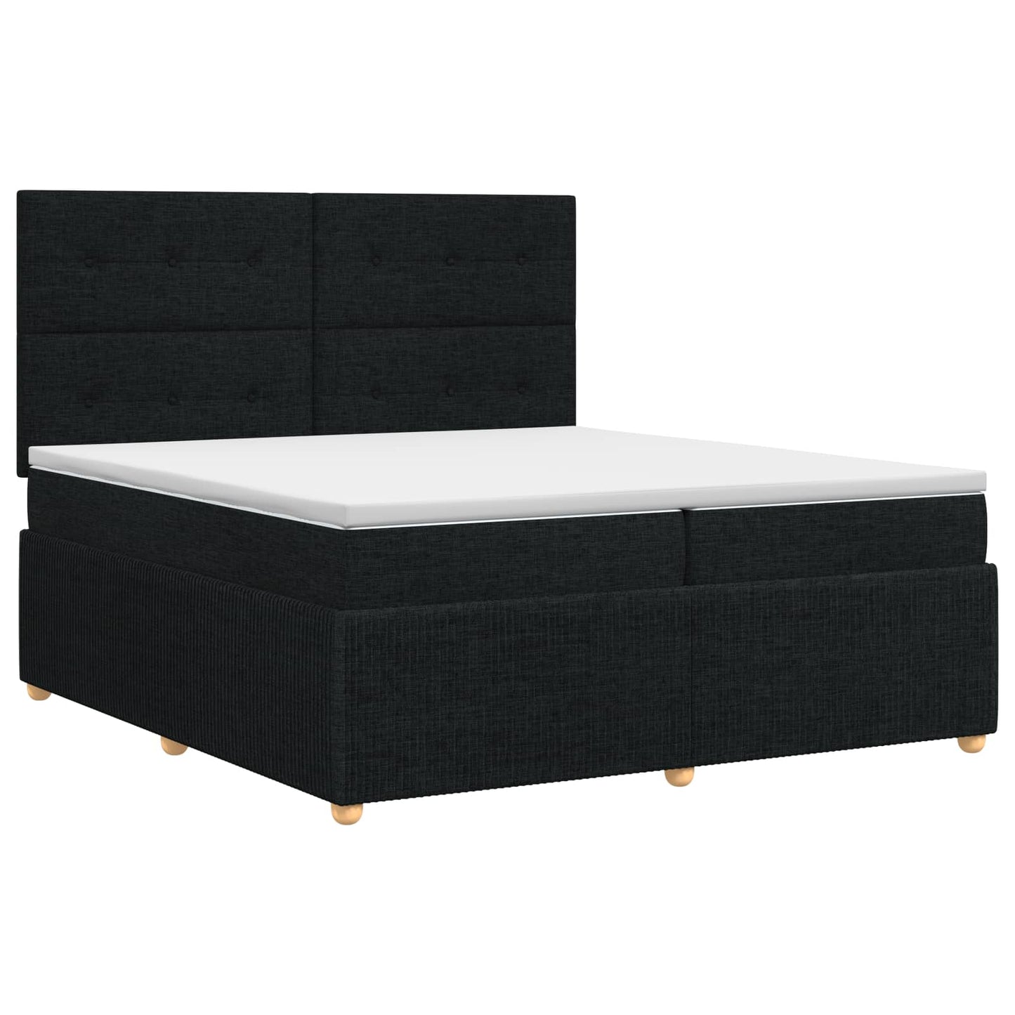 vidaXL Κρεβάτι box spring με στρώμα Μαύρο 200 x 200 cm Ύφασμα