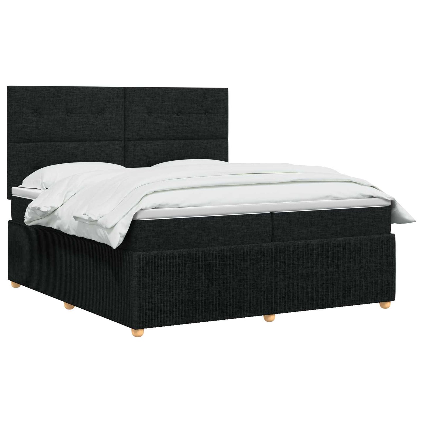 vidaXL Κρεβάτι box spring με στρώμα Μαύρο 200 x 200 cm Ύφασμα
