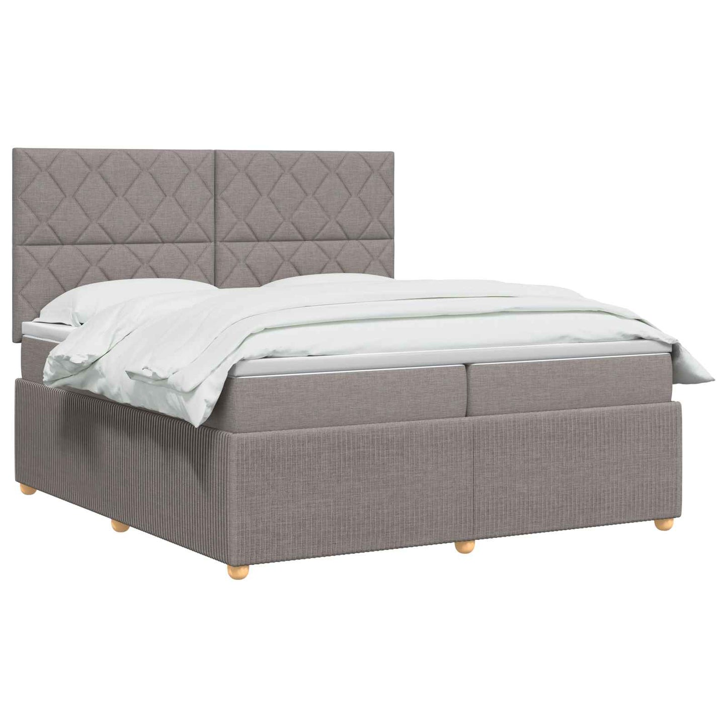 vidaXL Κρεβάτι box spring με στρώμα Taupe 200 x 200 cm Ύφασμα