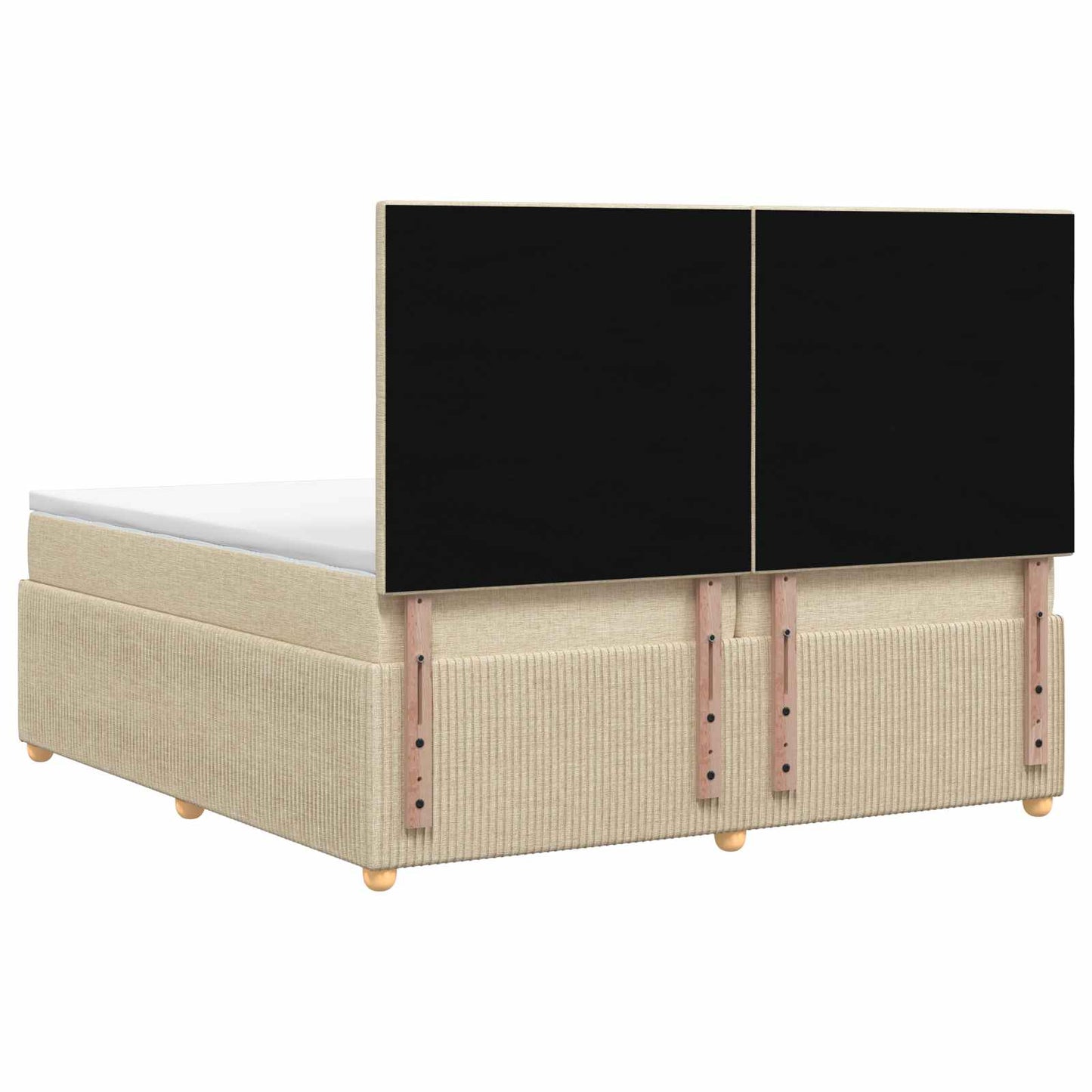 vidaXL Κρεβάτι box spring με στρώμα Κρεμ 200 x 200 cm Ύφασμα