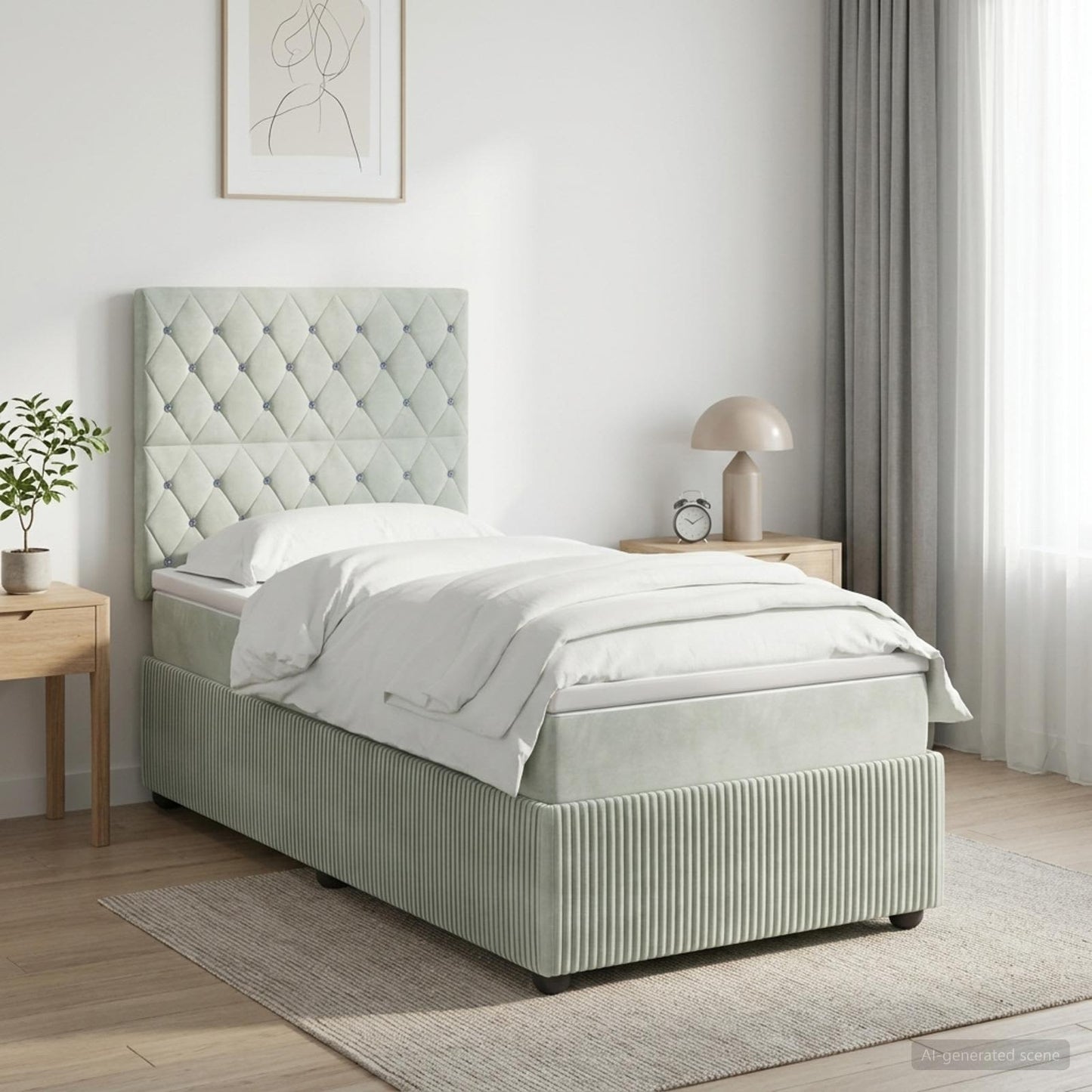 vidaXL Κρεβάτι box spring με στρώμα Ανοιχτό γκρι 80 x 200 cm Βελούδο