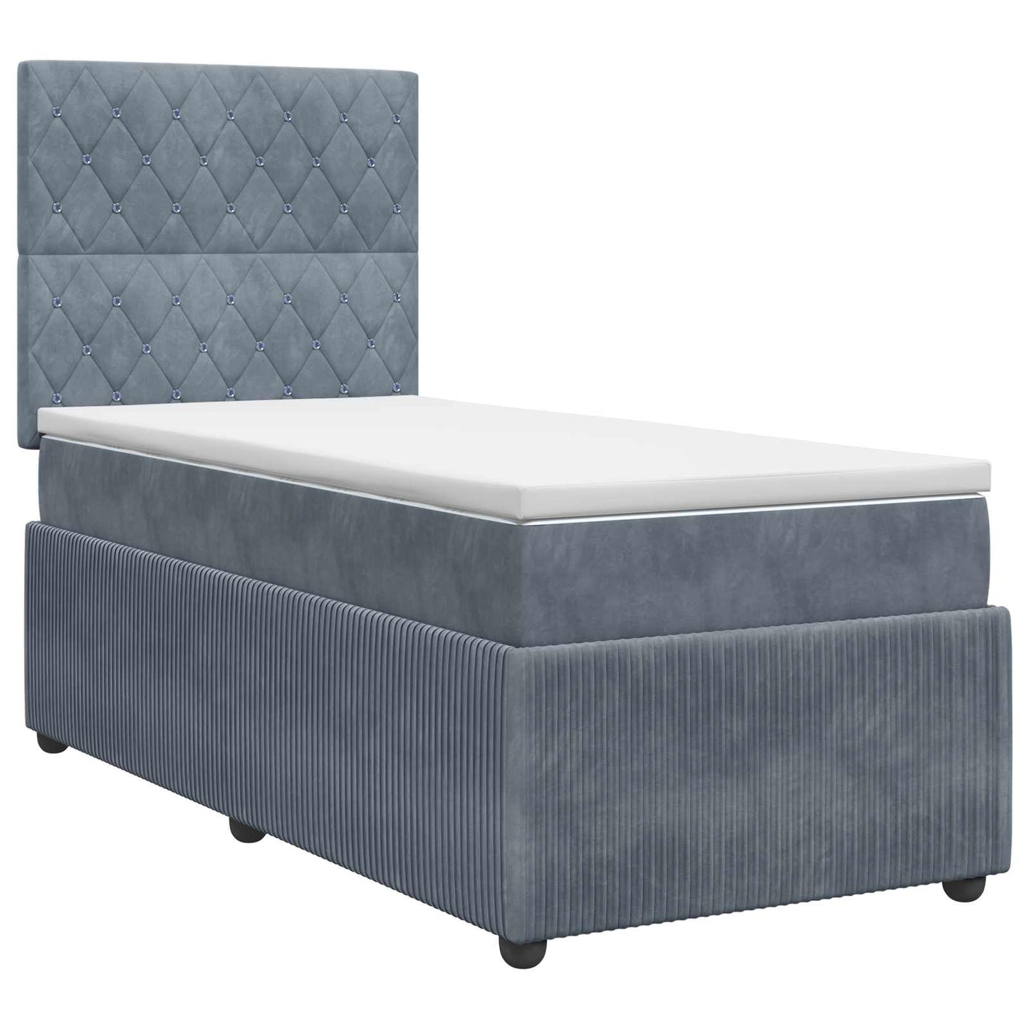 vidaXL Κρεβάτι box spring με στρώμα Σκούρο Γκρι 80 x 200 cm Βελούδο