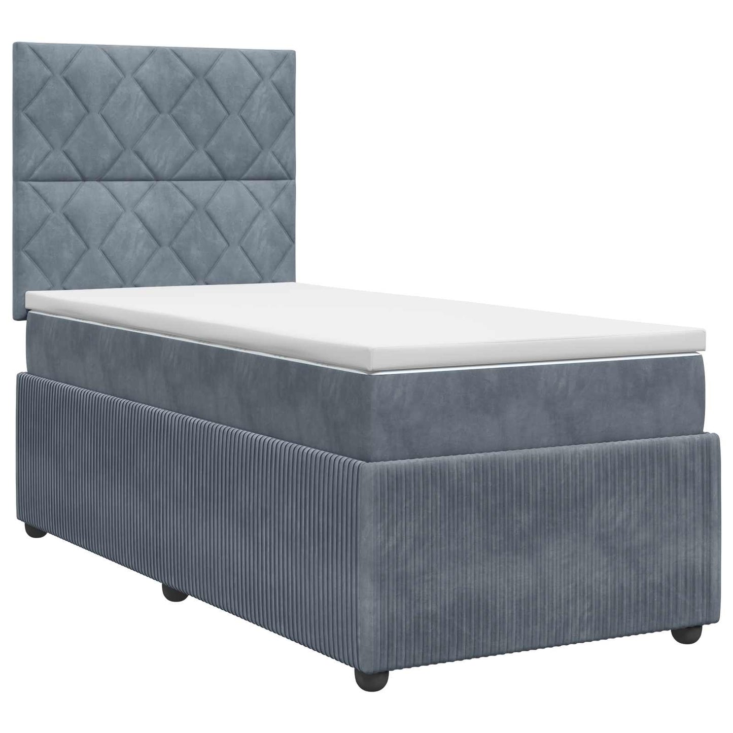 vidaXL Κρεβάτι box spring με στρώμα Σκούρο Γκρι 80 x 200 cm Βελούδο