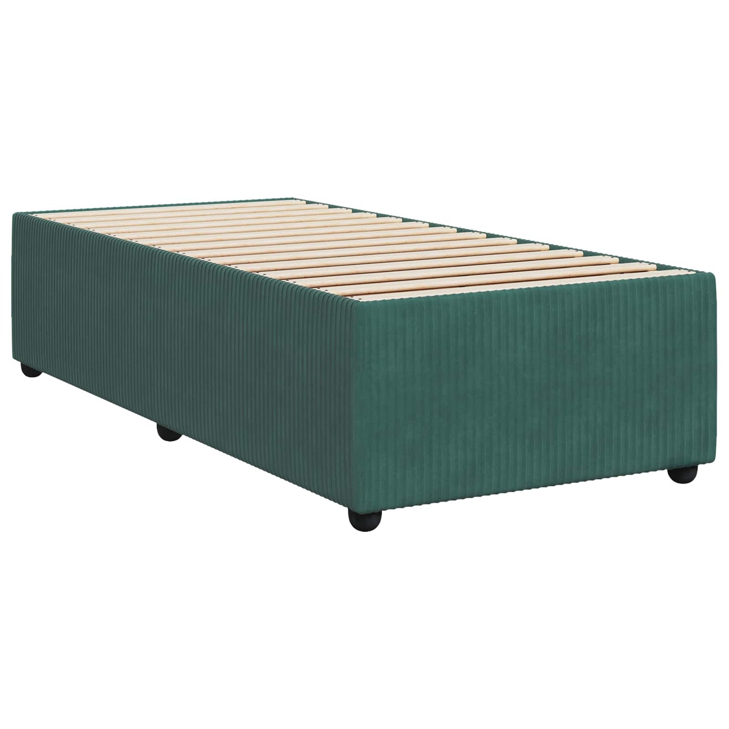 vidaXL Κρεβάτι box spring με στρώμα Σκούρο Πράσινο 80 x 200 cm Βελούδο