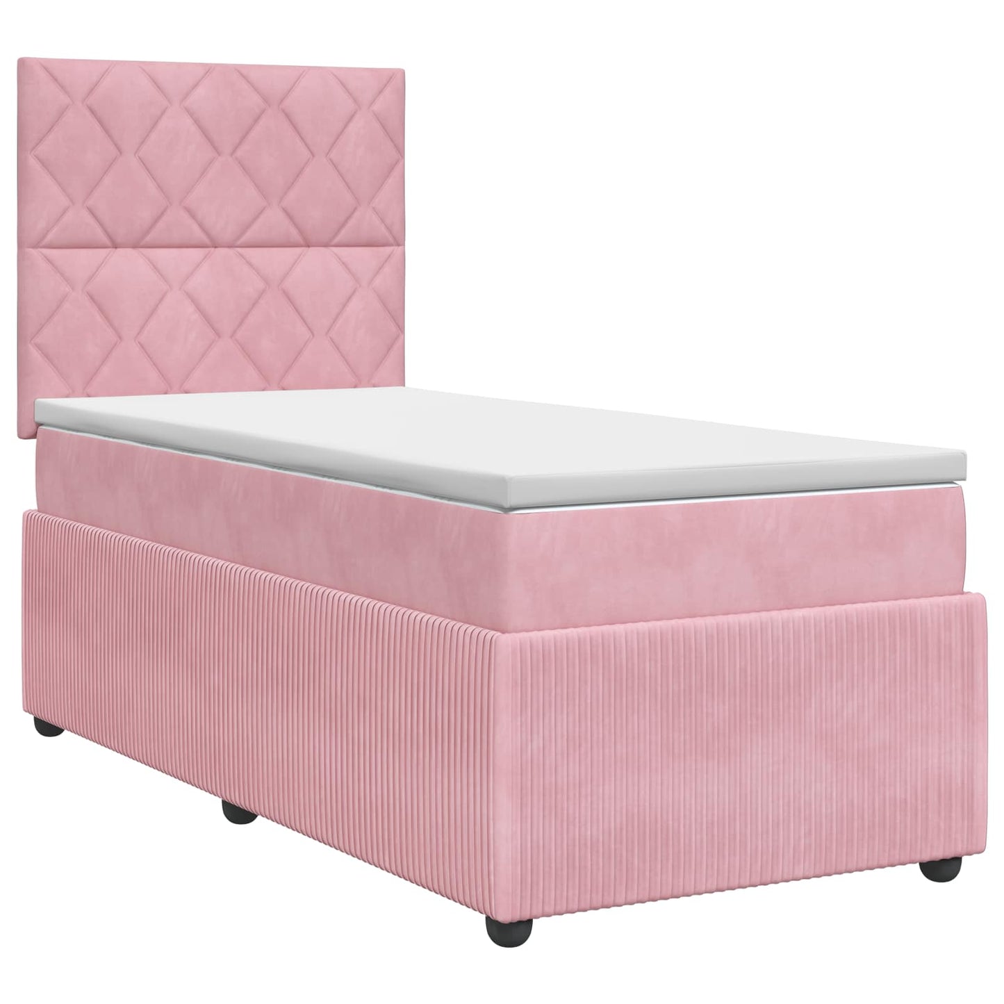 vidaXL Κρεβάτι box spring με στρώμα Ροζ 80 x 200 cm Βελούδο