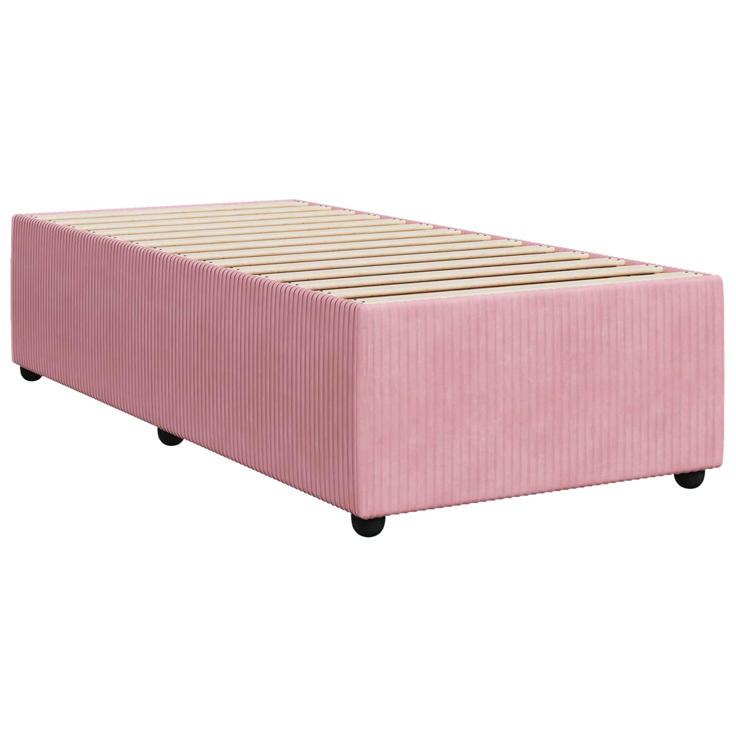vidaXL Κρεβάτι box spring με στρώμα Ροζ 80 x 200 cm Βελούδο