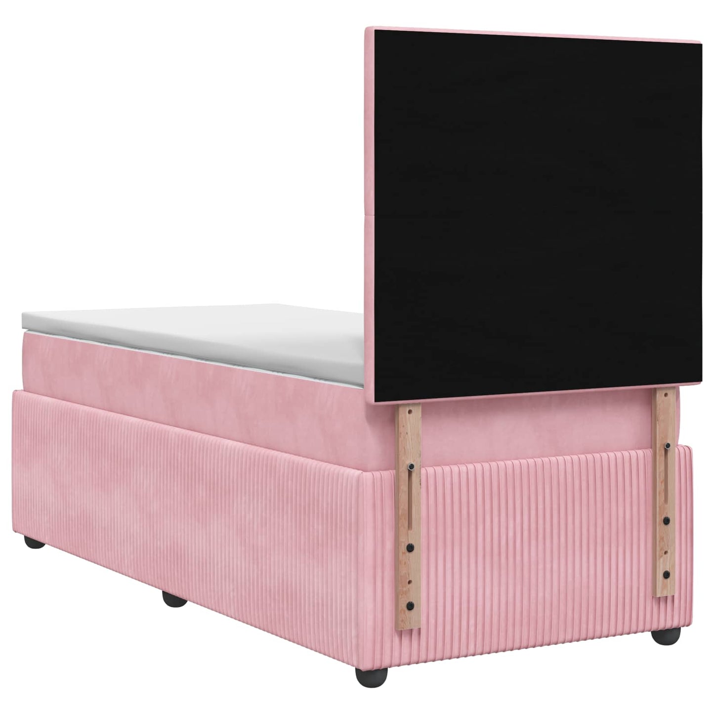 vidaXL Κρεβάτι box spring με στρώμα Ροζ 80 x 200 cm Βελούδο