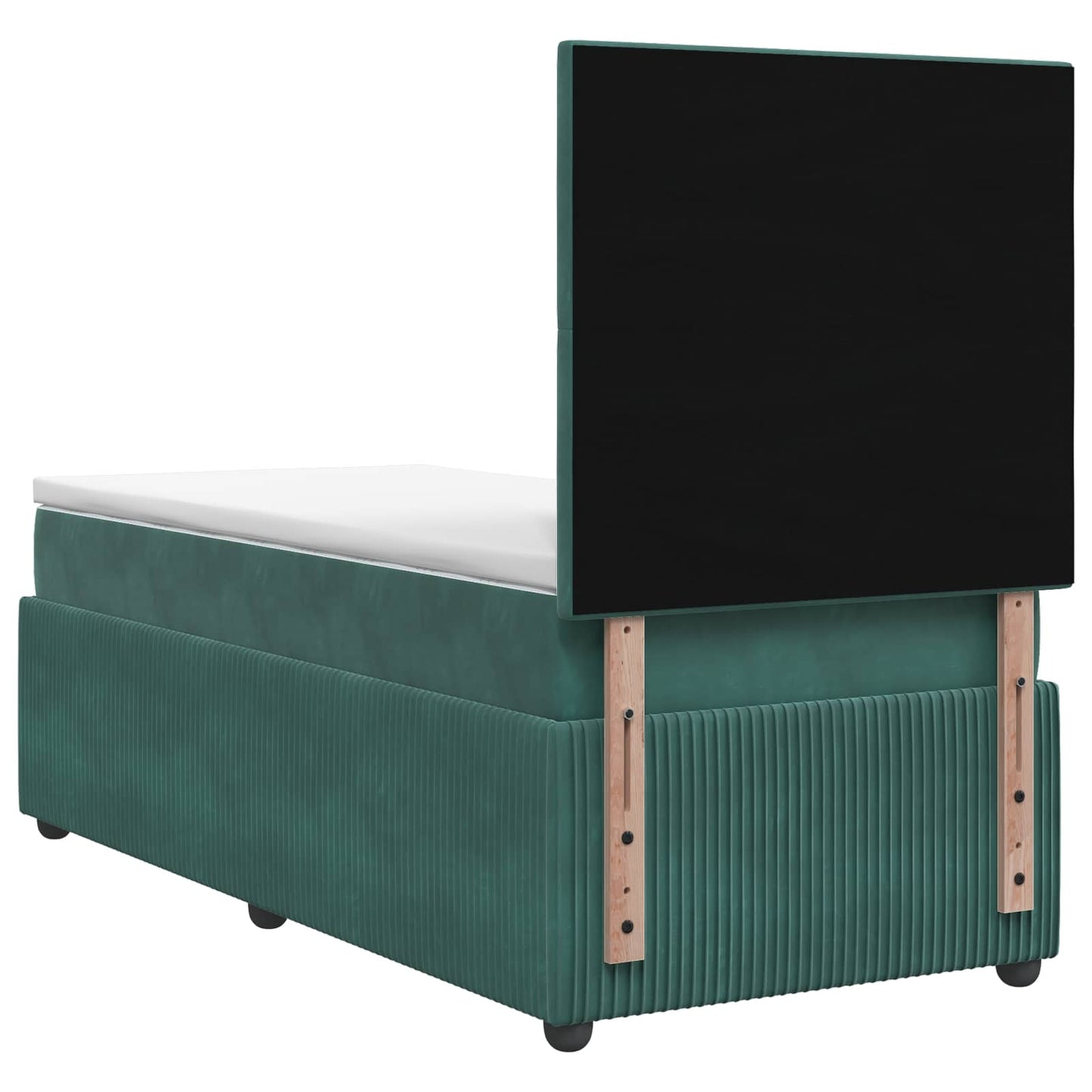 vidaXL Κρεβάτι box spring με στρώμα Σκούρο Πράσινο 90 x 190 cm Βελούδο