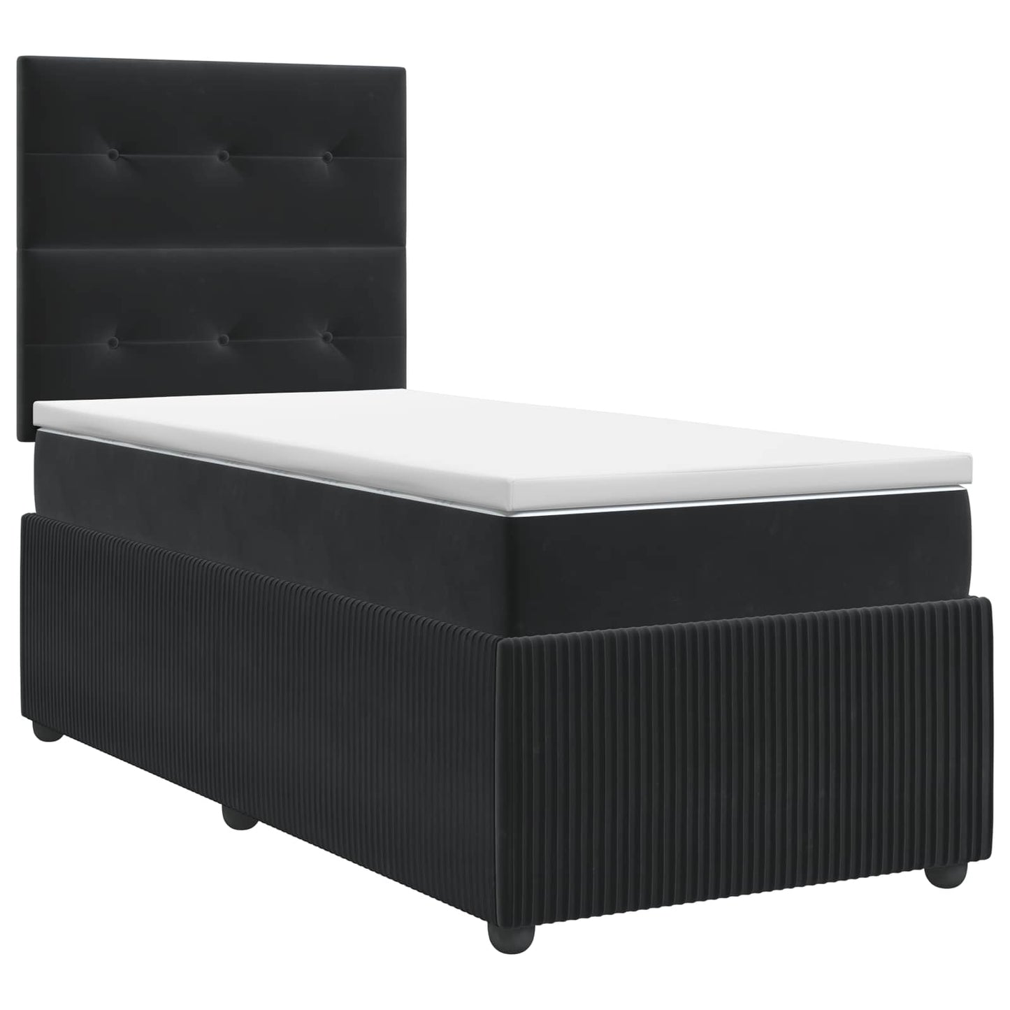 vidaXL Κρεβάτι box spring με στρώμα Μαύρο 90 x 200 cm Βελούδο