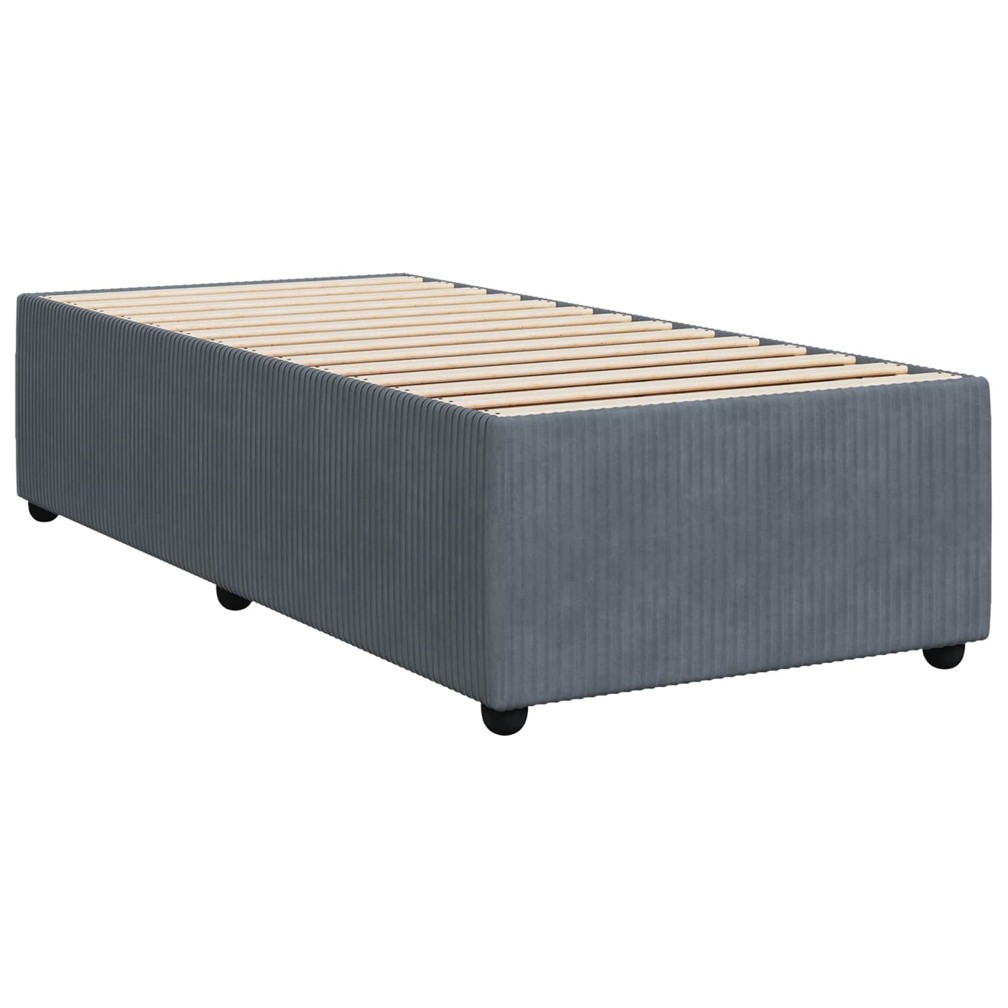 vidaXL Κρεβάτι box spring με στρώμα Σκούρο Γκρι 100 x 200 cm Βελούδο