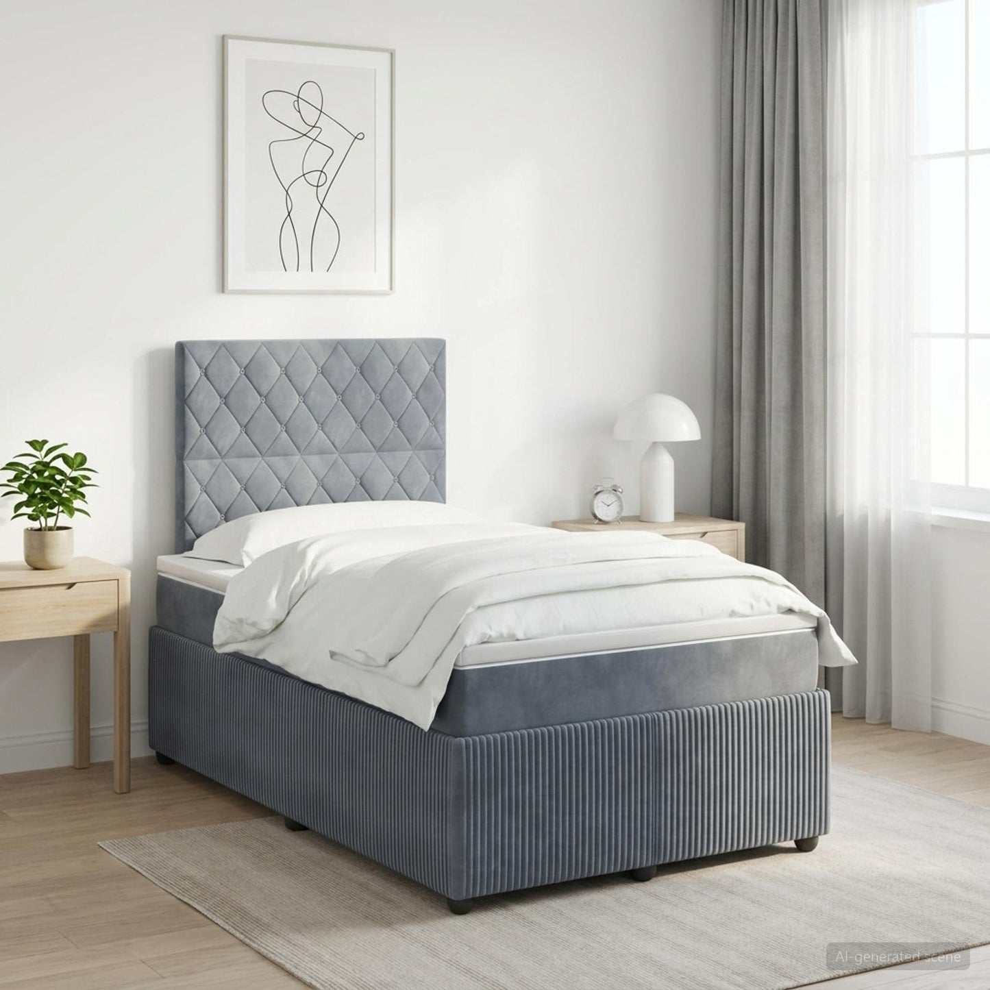 vidaXL Κρεβάτι box spring με στρώμα Σκούρο Γκρι 120 x 200 cm Βελούδο