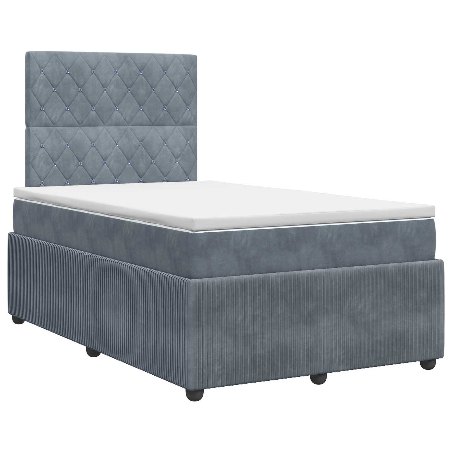 vidaXL Κρεβάτι box spring με στρώμα Σκούρο Γκρι 120 x 190 cm Βελούδο