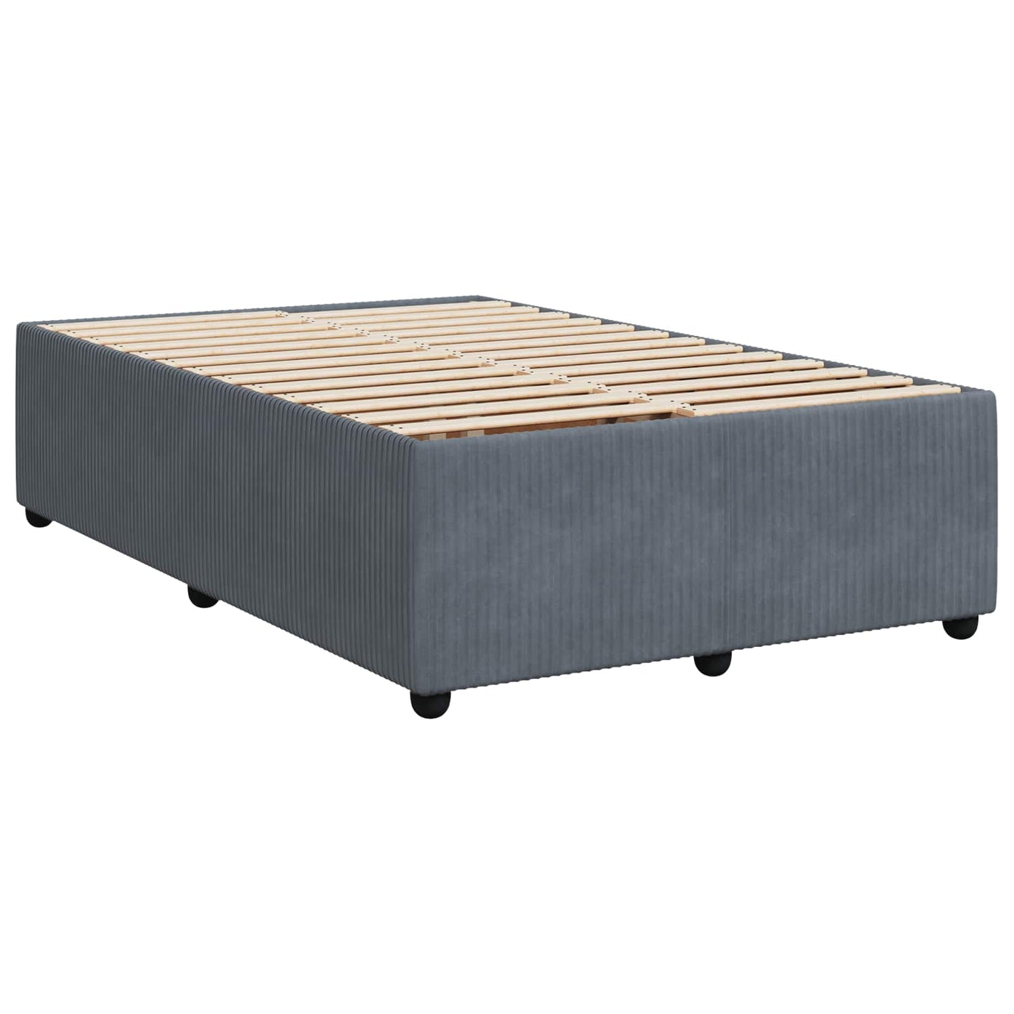 vidaXL Κρεβάτι box spring με στρώμα Σκούρο Γκρι 120 x 190 cm Βελούδο