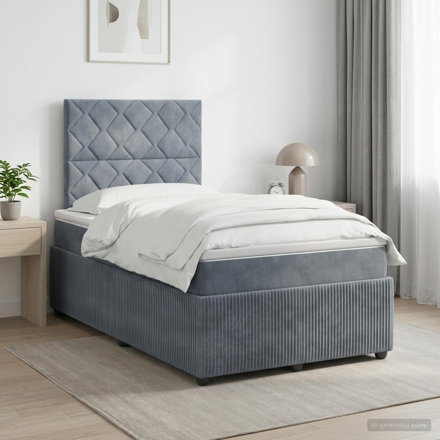 vidaXL Κρεβάτι box spring με στρώμα Σκούρο Γκρι 120 x 200 cm Βελούδο