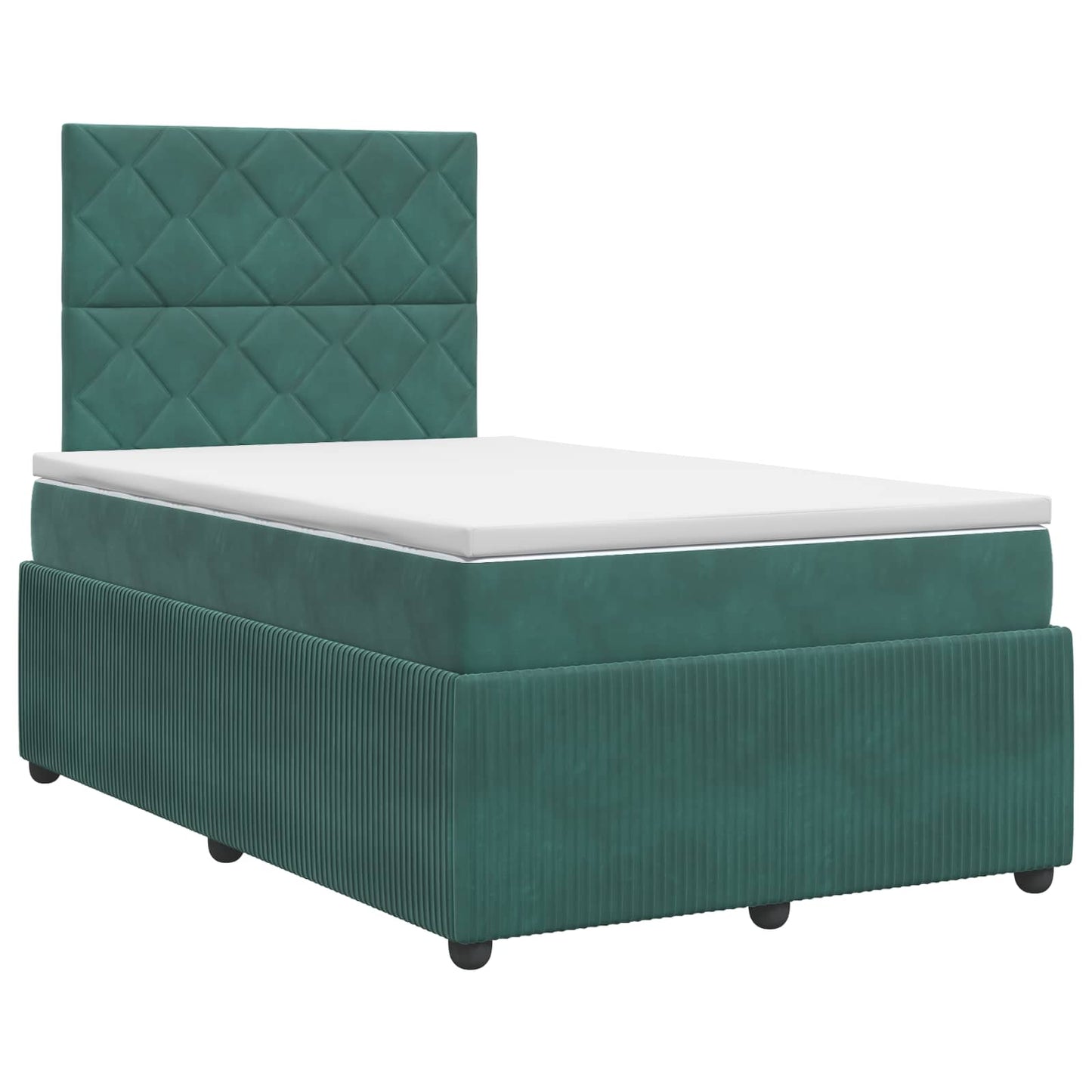 vidaXL Κρεβάτι box spring με στρώμα Σκούρο Πράσινο 120 x 190 cm