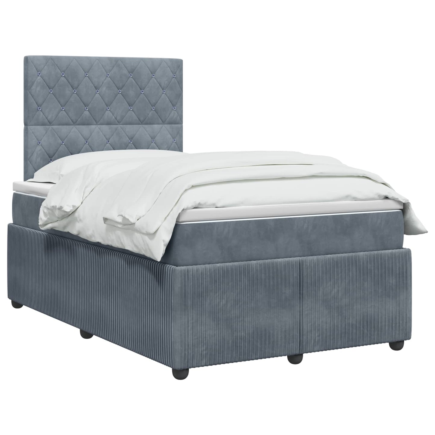 vidaXL Κρεβάτι box spring με στρώμα Σκούρο Γκρι 120 x 200 cm Βελούδο