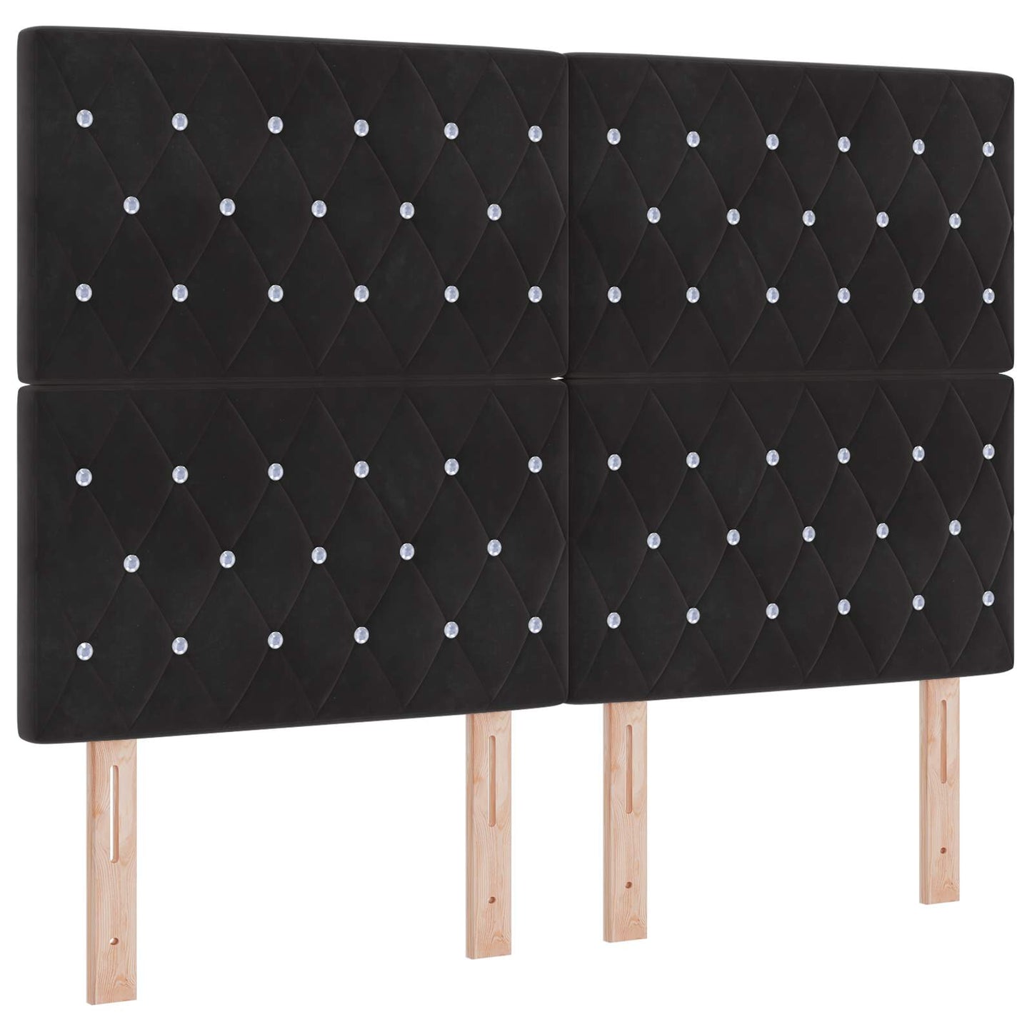 vidaXL Κρεβάτι box spring με στρώμα Μαύρο 140 x 190 cm Βελούδο