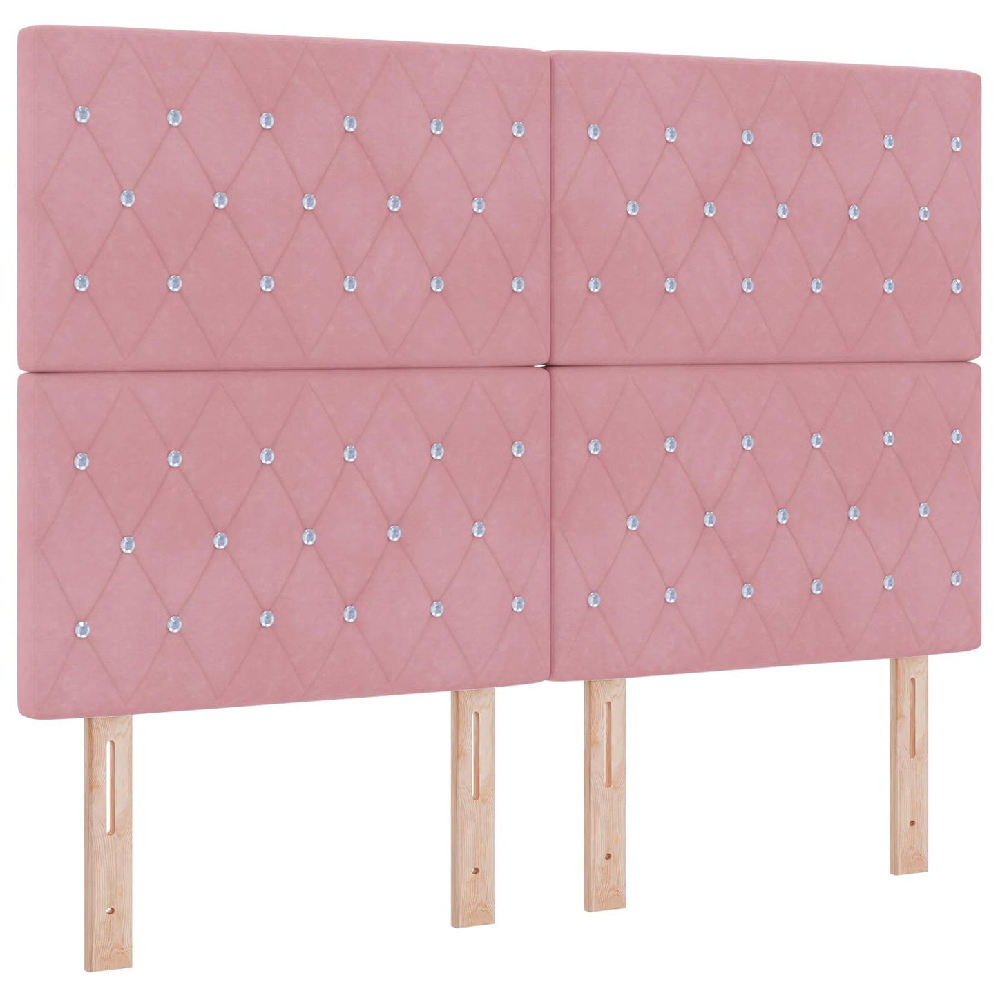 vidaXL Κρεβάτι box spring με στρώμα Ροζ 140 x 190 cm Βελούδο