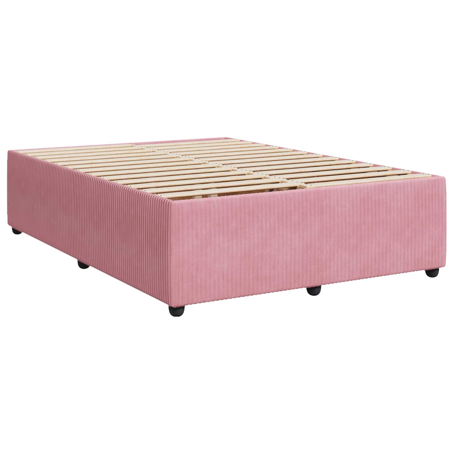 vidaXL Κρεβάτι box spring με στρώμα Ροζ 140 x 190 cm Βελούδο
