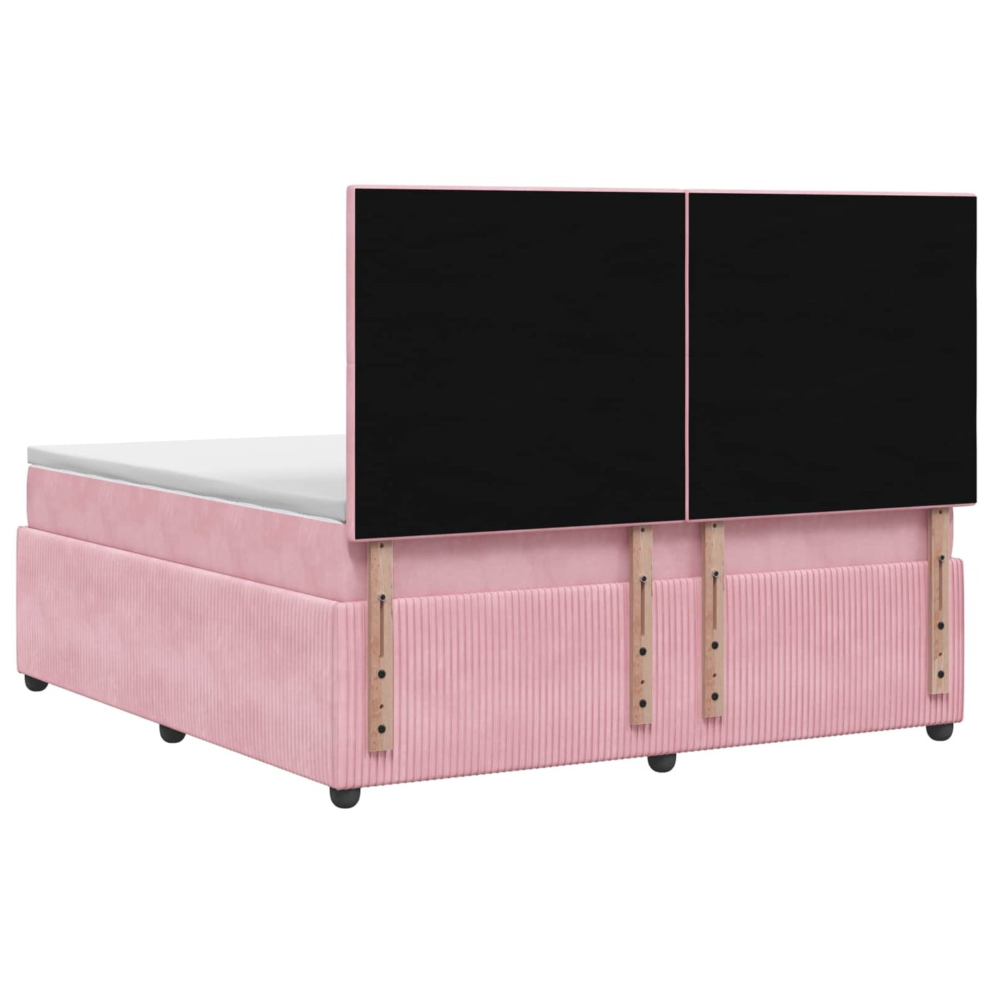 vidaXL Κρεβάτι box spring με στρώμα Ροζ 140 x 190 cm Βελούδο