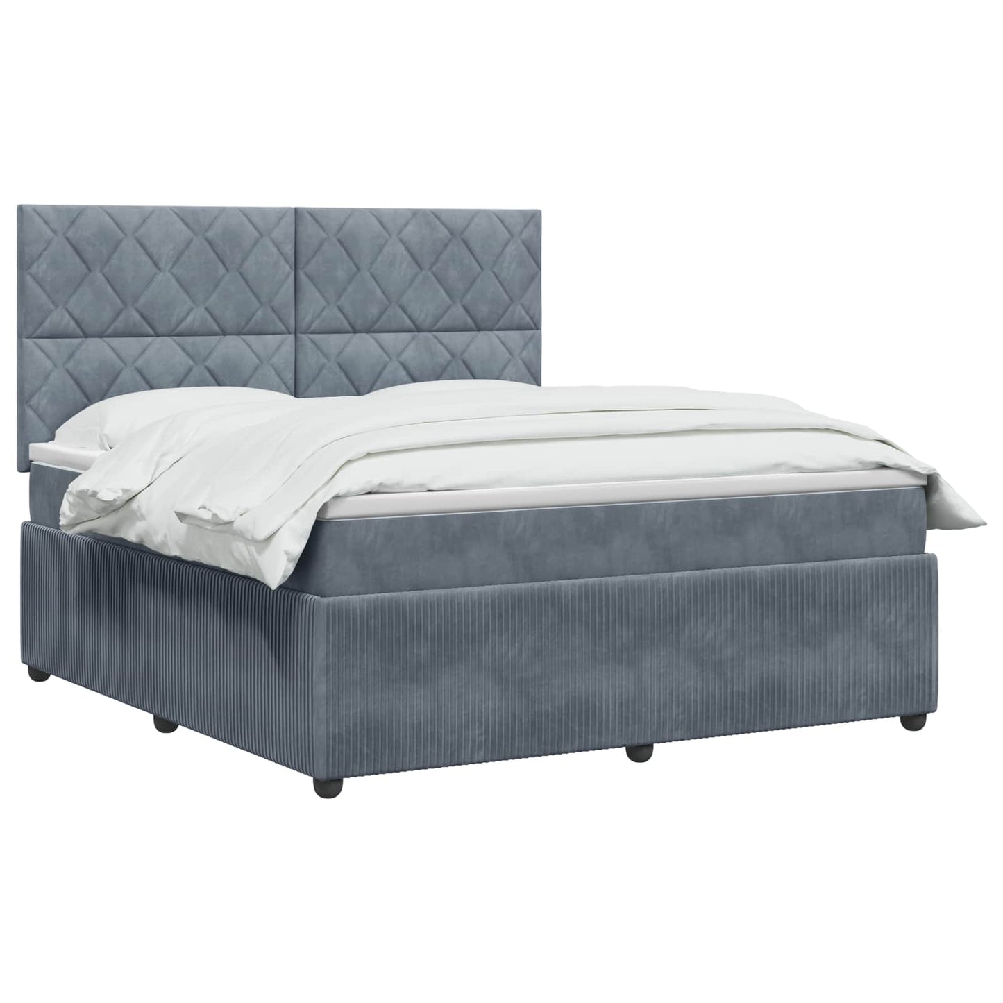 vidaXL Κρεβάτι box spring με στρώμα Σκούρο Γκρι 140 x 190 cm Βελούδο