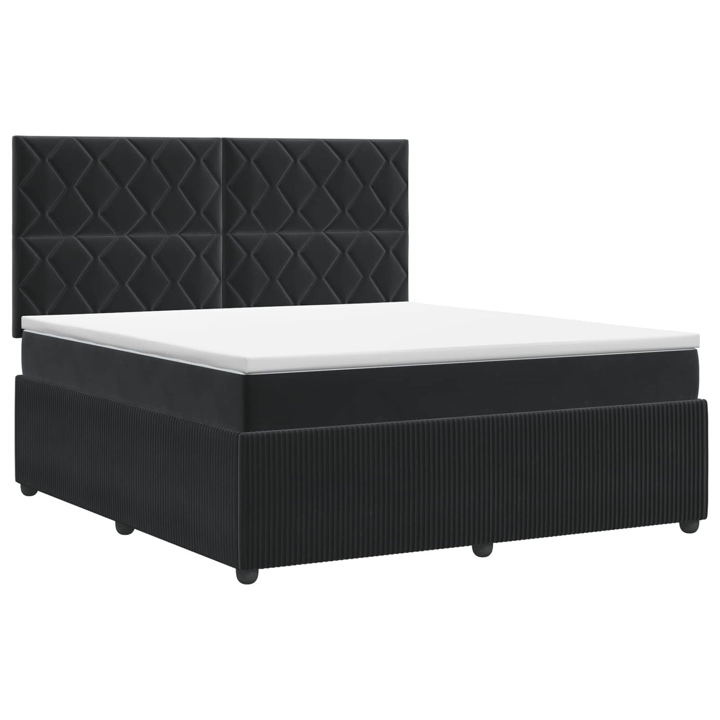 vidaXL Κρεβάτι box spring με στρώμα Μαύρο 140 x 190 cm Βελούδο