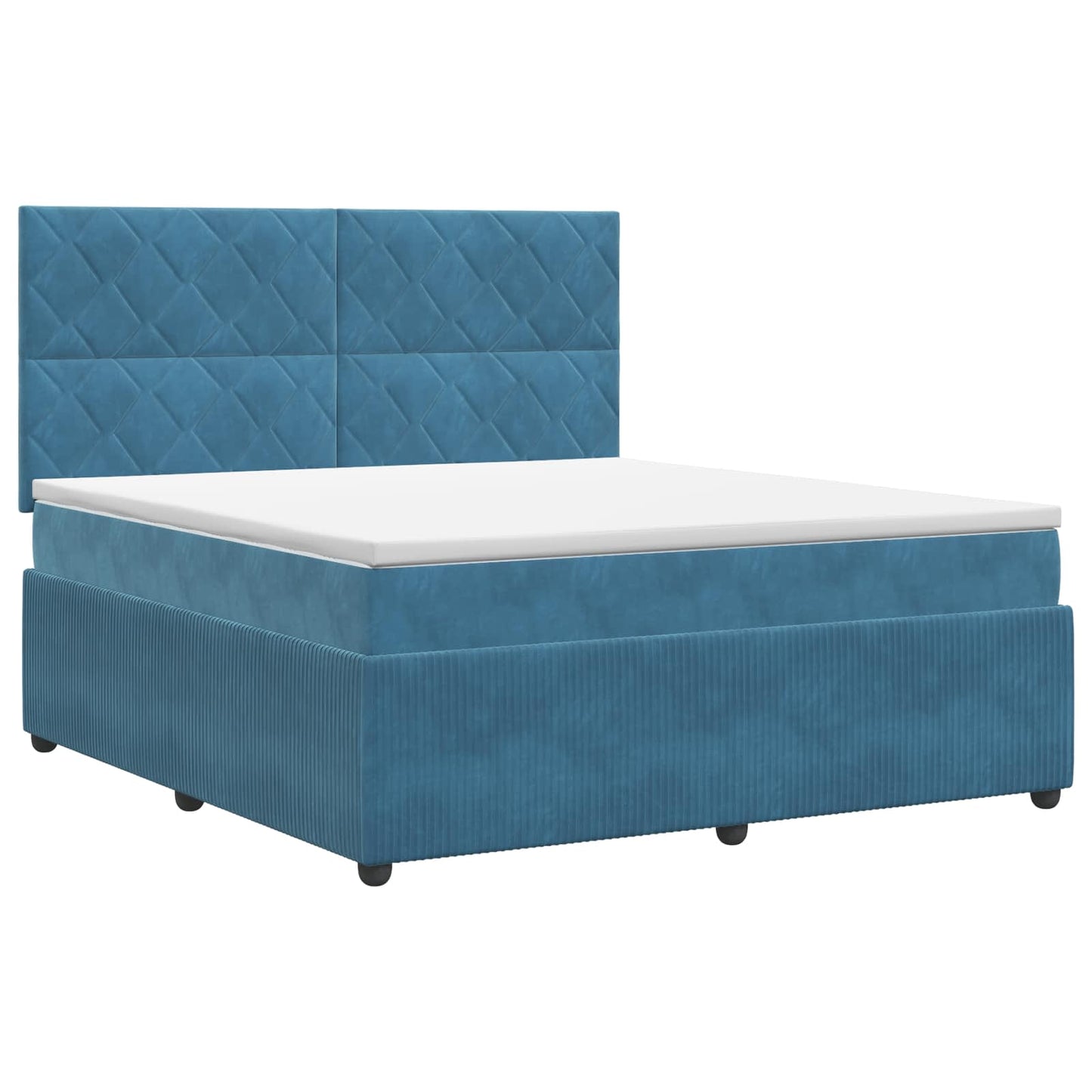vidaXL Κρεβάτι box spring με στρώμα Μπλε 140 x 190 cm Βελούδο