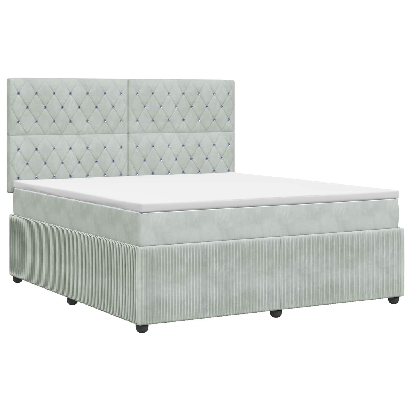 vidaXL Κρεβάτι box spring με στρώμα Ανοιχτό γκρι 160 x 200 cm Βελούδο