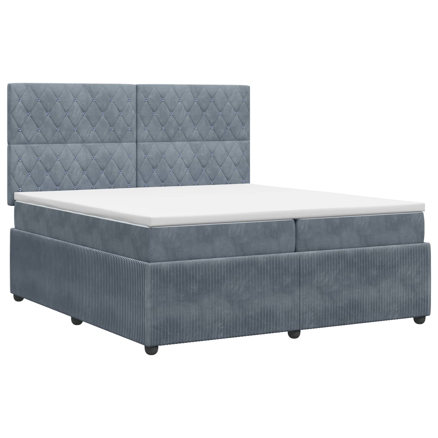 vidaXL Κρεβάτι box spring με στρώμα Σκούρο Γκρι 200 x 200 cm Βελούδο