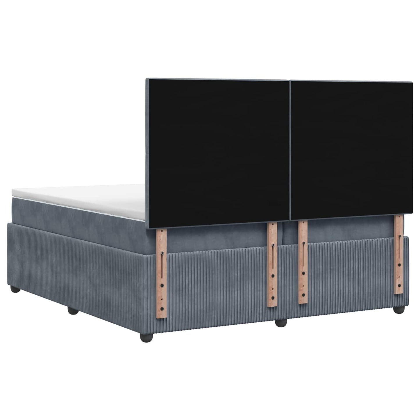 vidaXL Κρεβάτι box spring με στρώμα Σκούρο Γκρι 200 x 200 cm Βελούδο