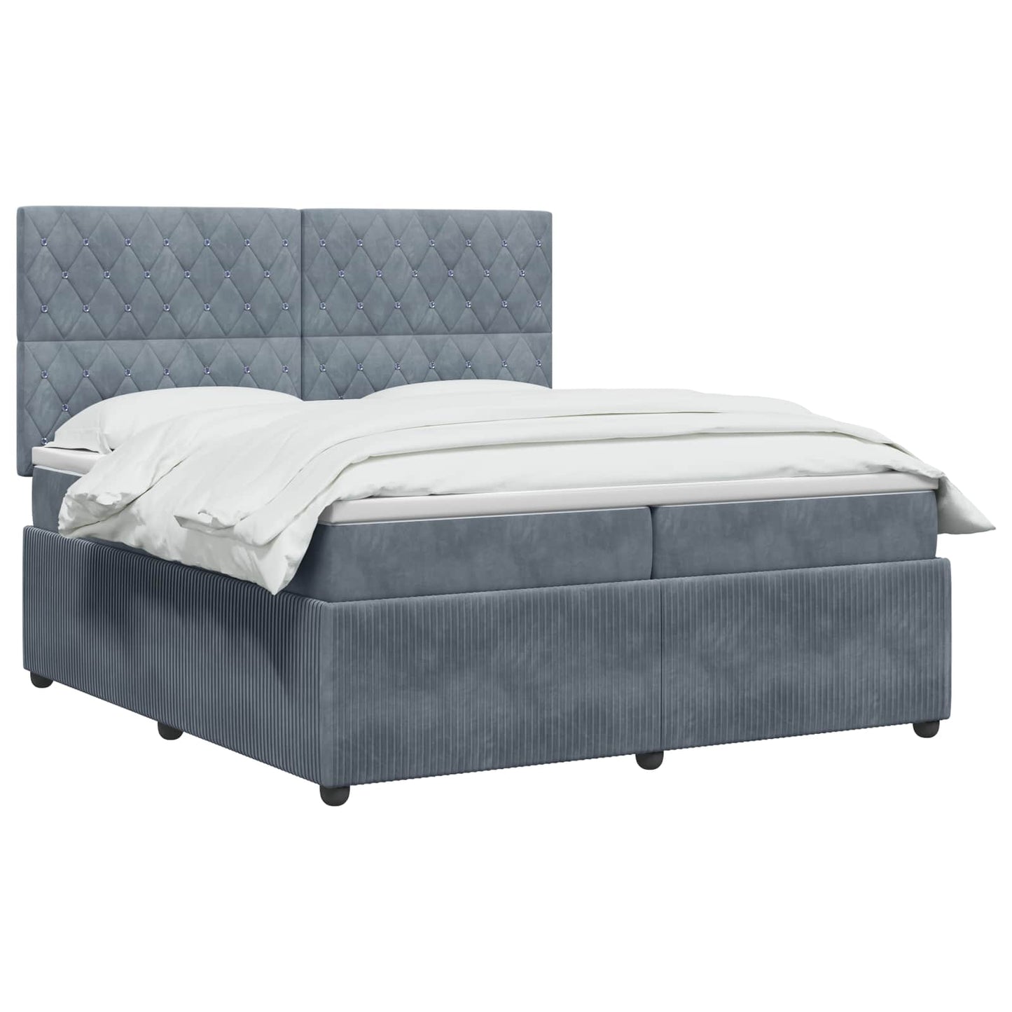 vidaXL Κρεβάτι box spring με στρώμα Σκούρο Γκρι 200 x 200 cm Βελούδο