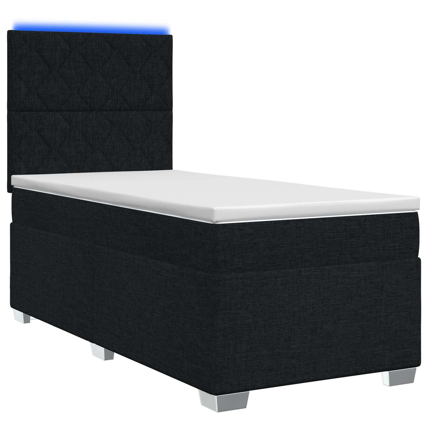 vidaXL Κρεβάτι box spring με στρώμα Μαύρο 80 x 200 cm Ύφασμα