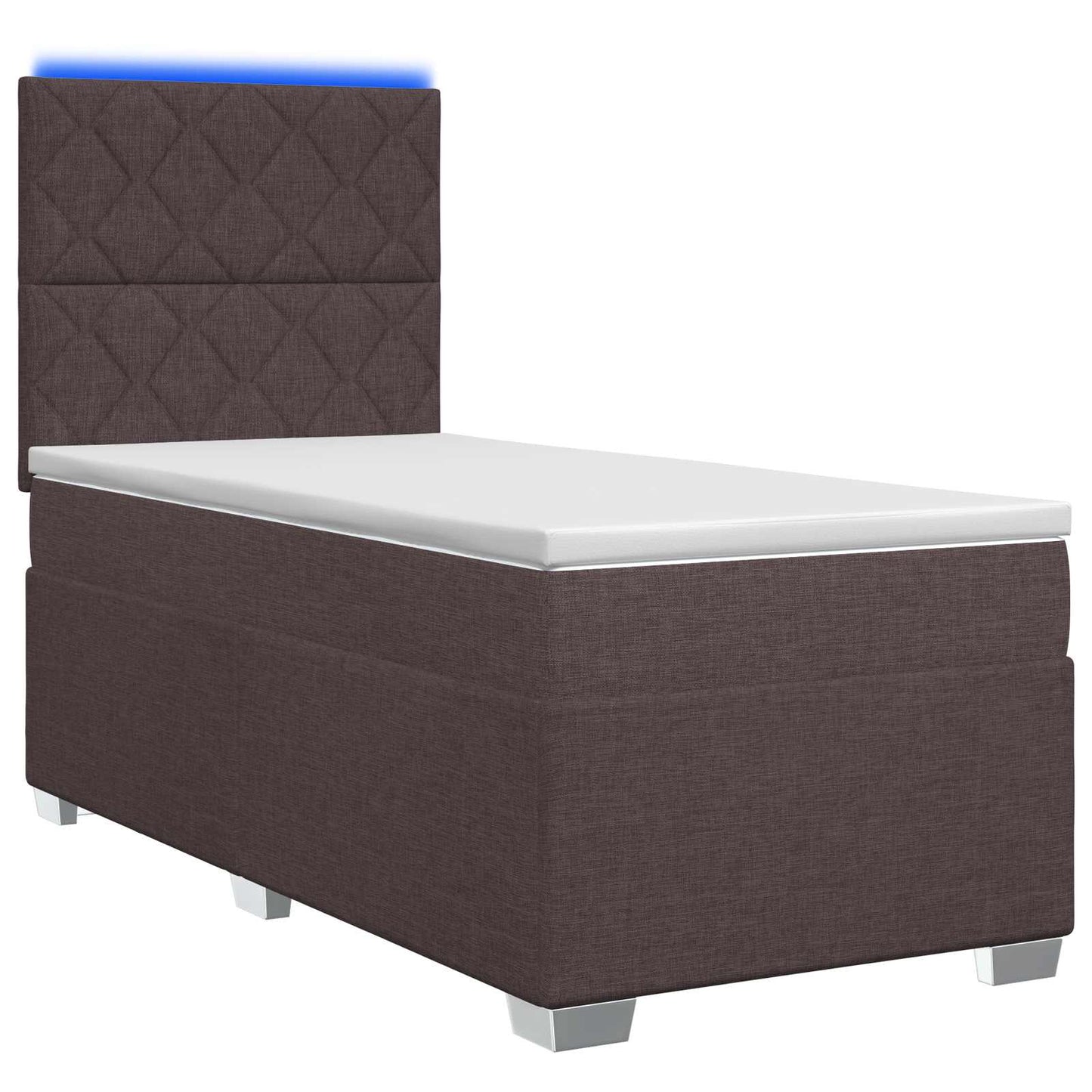 vidaXL Κρεβάτι box spring με στρώμα Σκούρο Καφέ 80 x 200 cm Ύφασμα