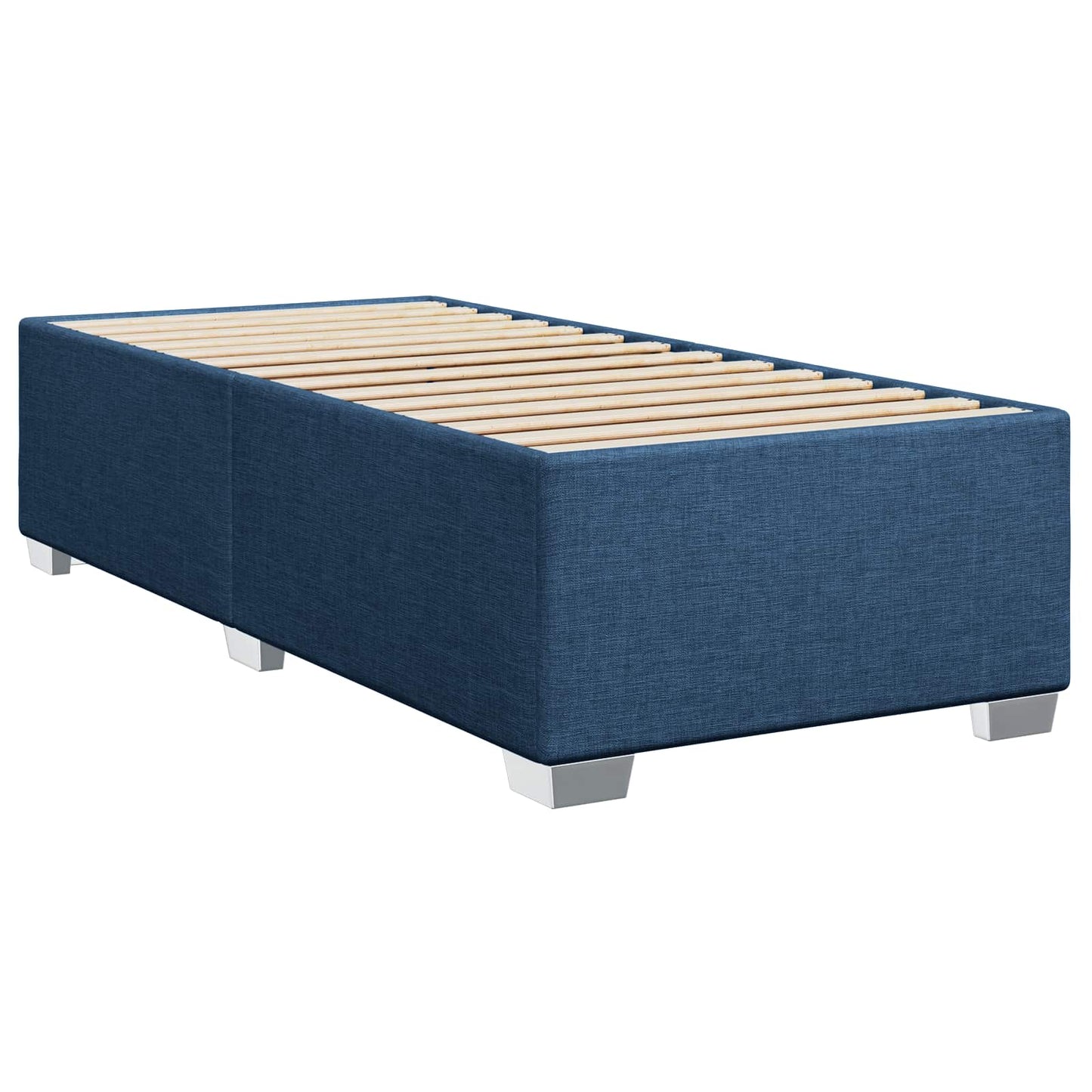 vidaXL Κρεβάτι box spring με στρώμα Μπλε 90 x 190 cm Ύφασμα