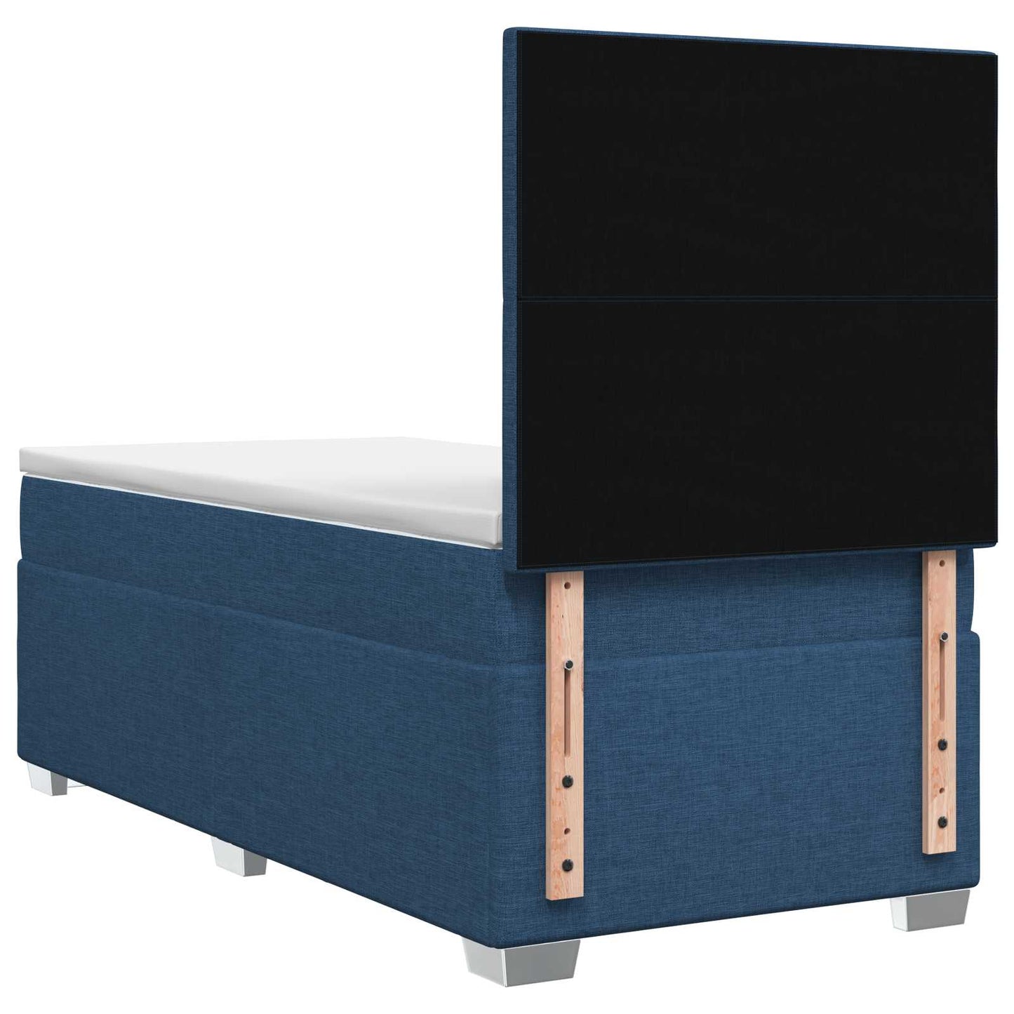 vidaXL Κρεβάτι box spring με στρώμα Μπλε 90 x 190 cm Ύφασμα