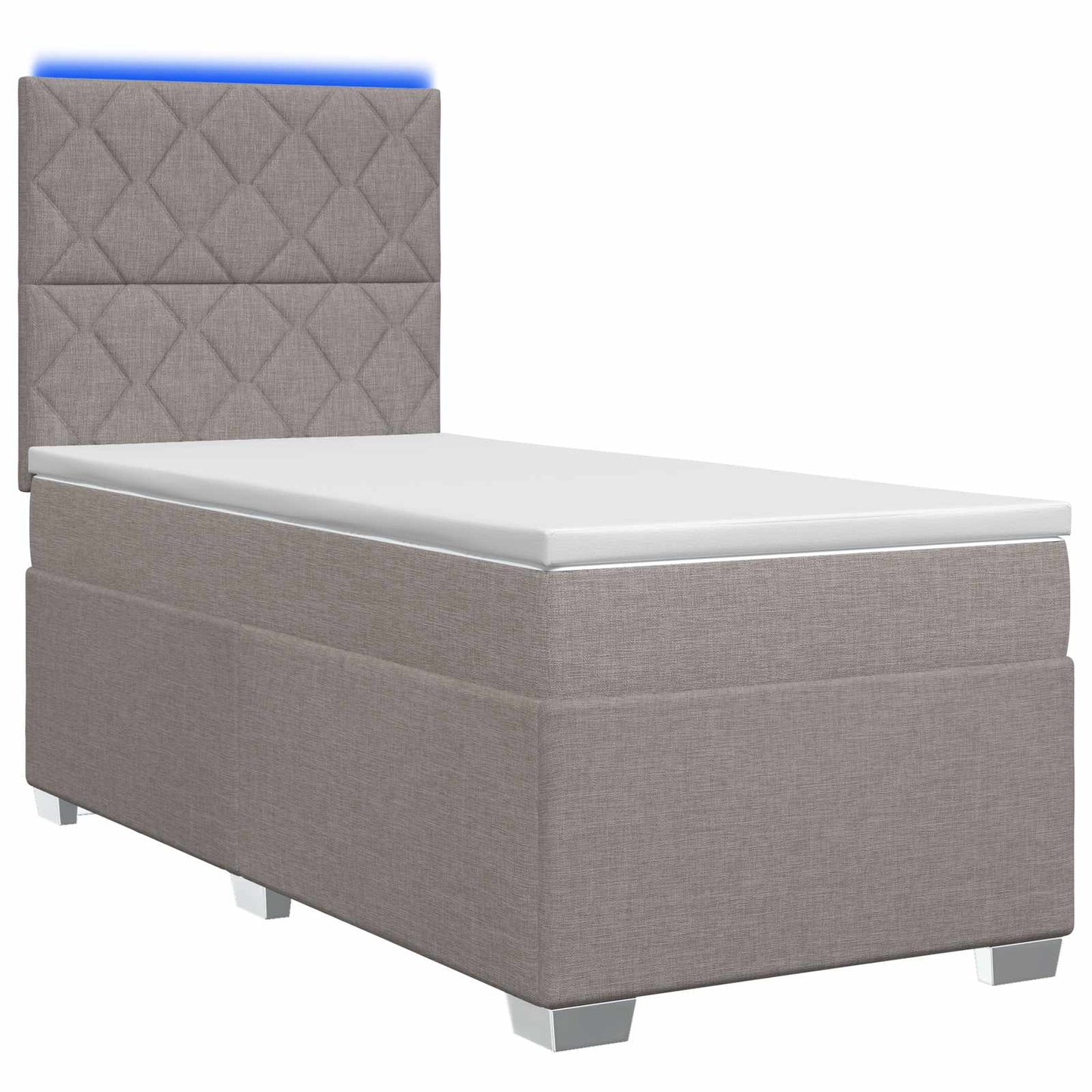 vidaXL Κρεβάτι box spring με στρώμα Taupe 90 x 190 cm Ύφασμα
